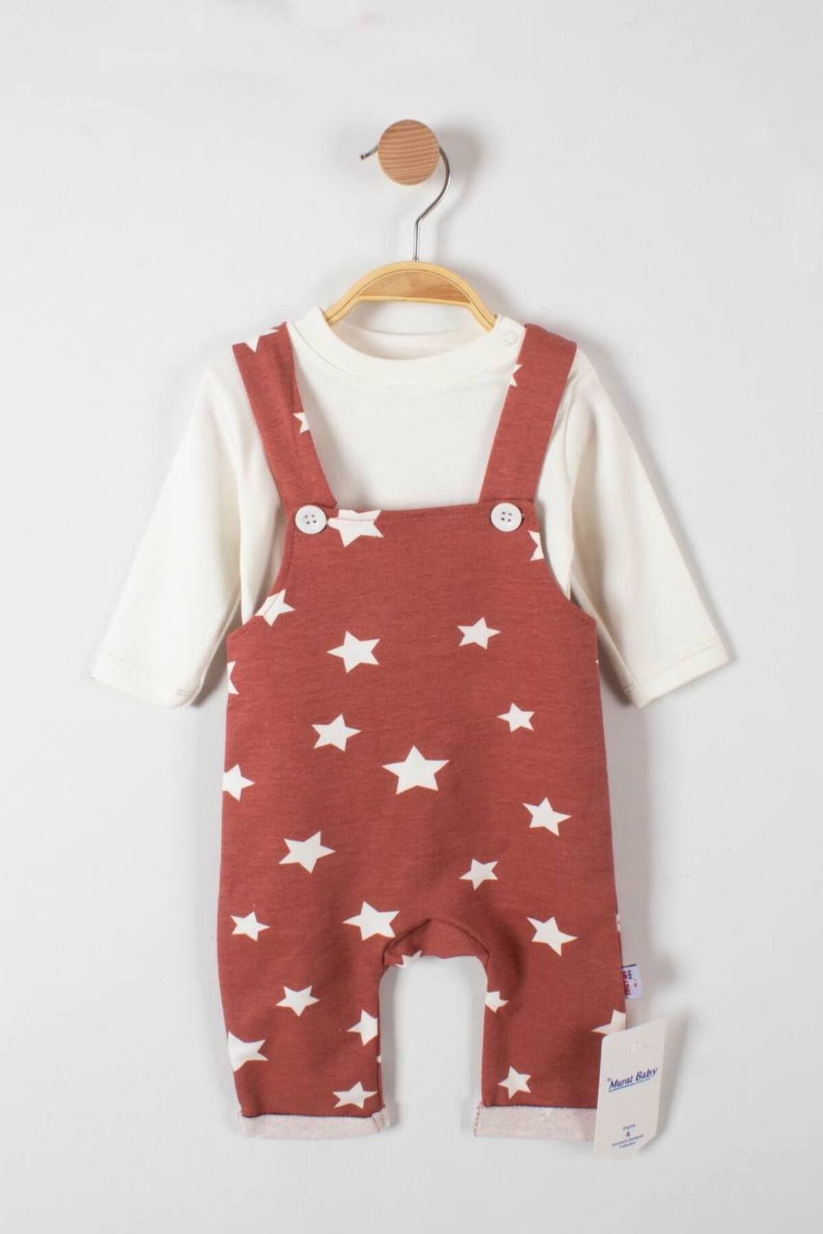 Murat Baby Yıldız Baskılı Bebek Tulum BYMK-8392 (Bir Büyük Bedeni Tercih Edebilirsiniz)
