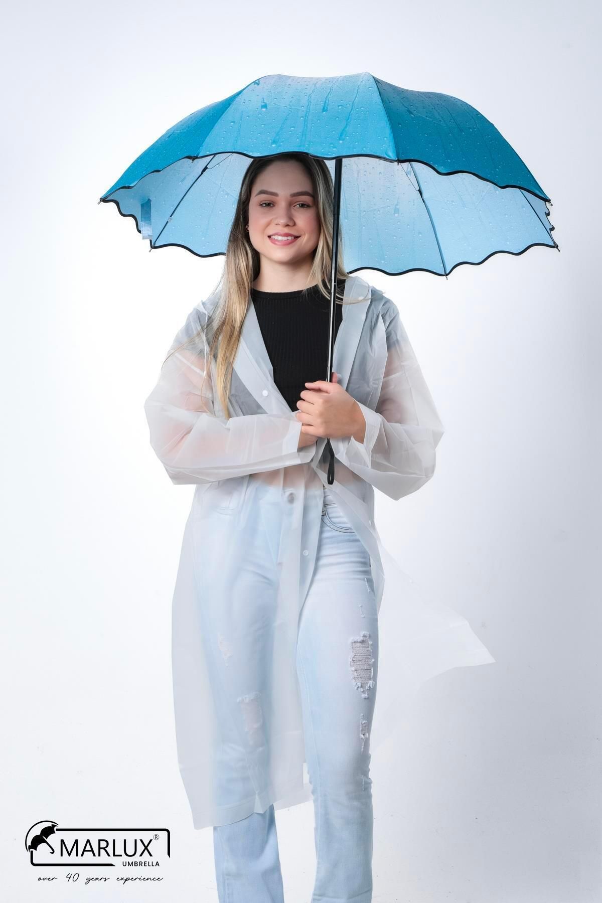 Marlux Mavi Yağmur Damlası Kadın Şemsiye M21mar401r001