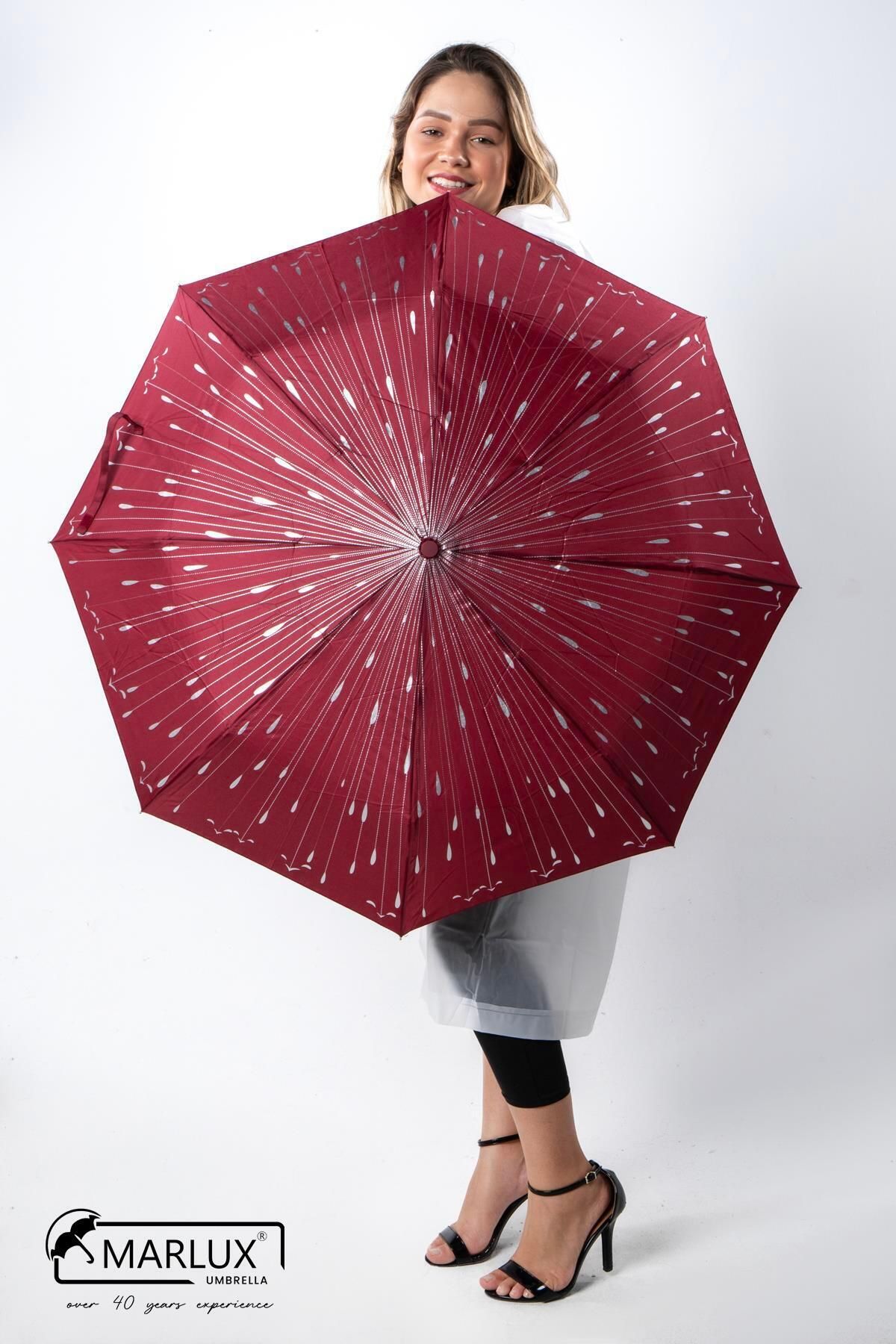 Marlux Kırmızı Damlalı Tam Otomatik Kadın Şemsiye M21mar711r001