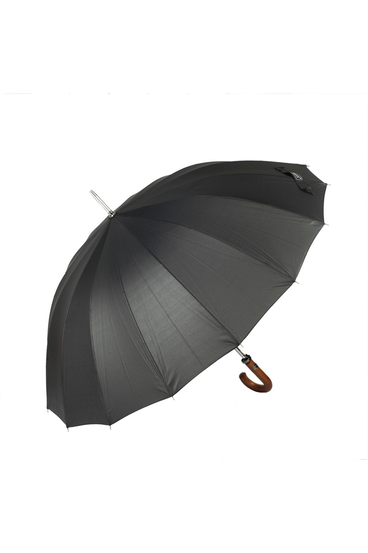 Marlux Siyah Desen Ahşap Saplı 16 Çelik Telli Premium Lüks Erkek Baston Şemsiye M21marmpr1025r003