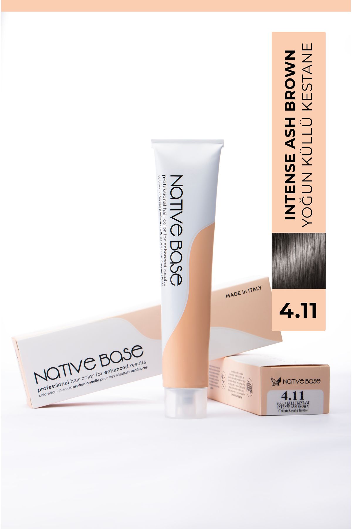 Native Base Saç Boyası 4.11 Yoğun Küllü Kestane 100 ml