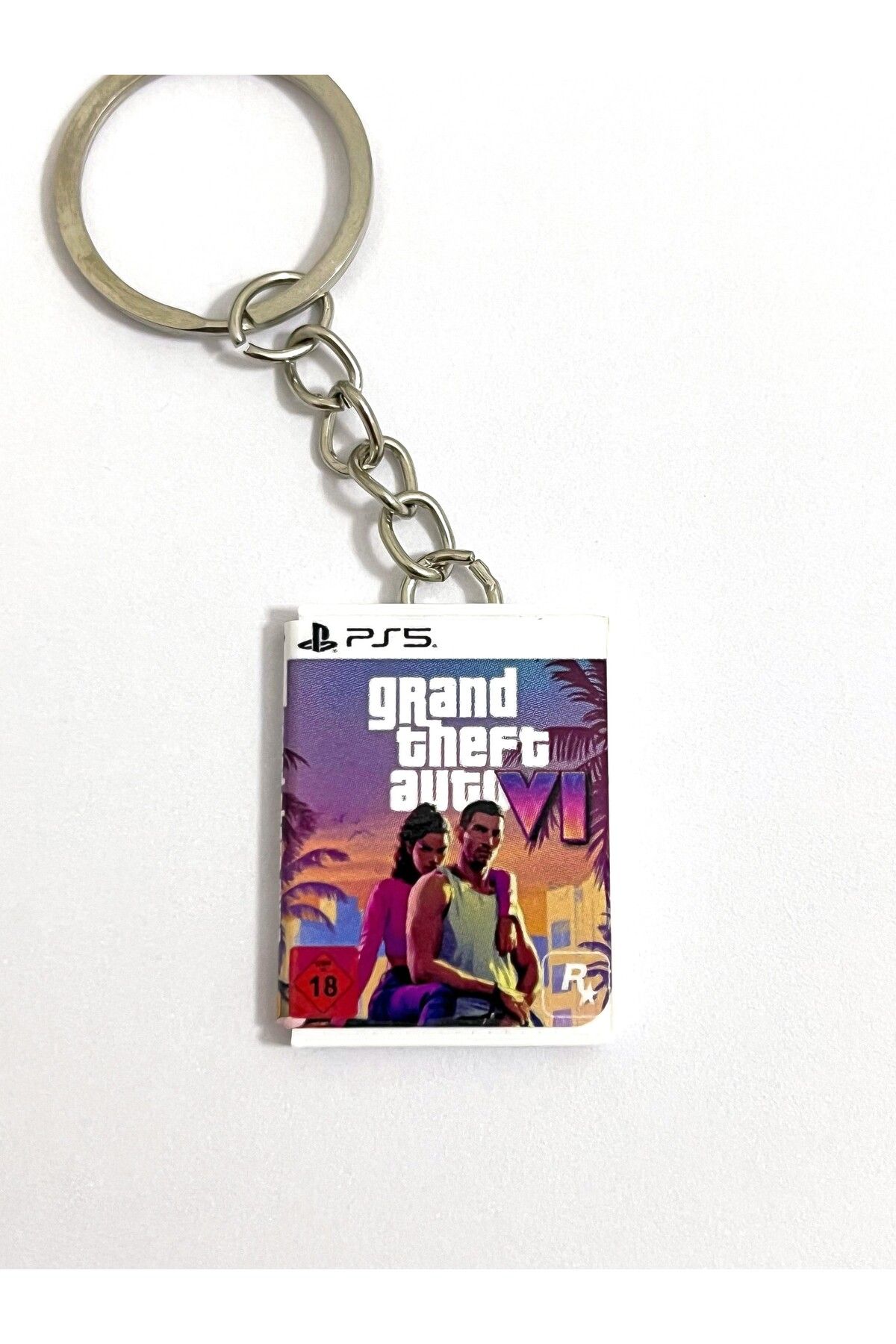 Cosmic Star Gta 6 Grand Theft Auto VI PS5 Minyatür Oyun Kutusu Anahtarlık