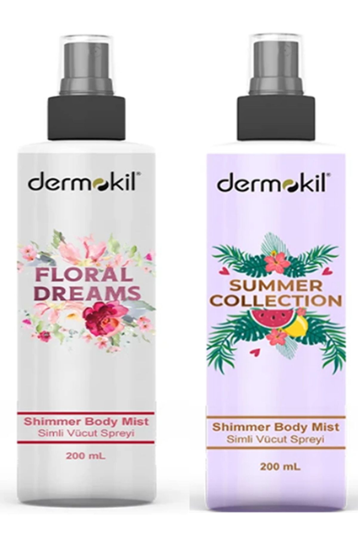 Dermokil 2 Adet Vücut Spreyi Floral Dreams Shimmer Body Mist 200 ml-Summer Collectıon Shimmer Body Mist 200 m