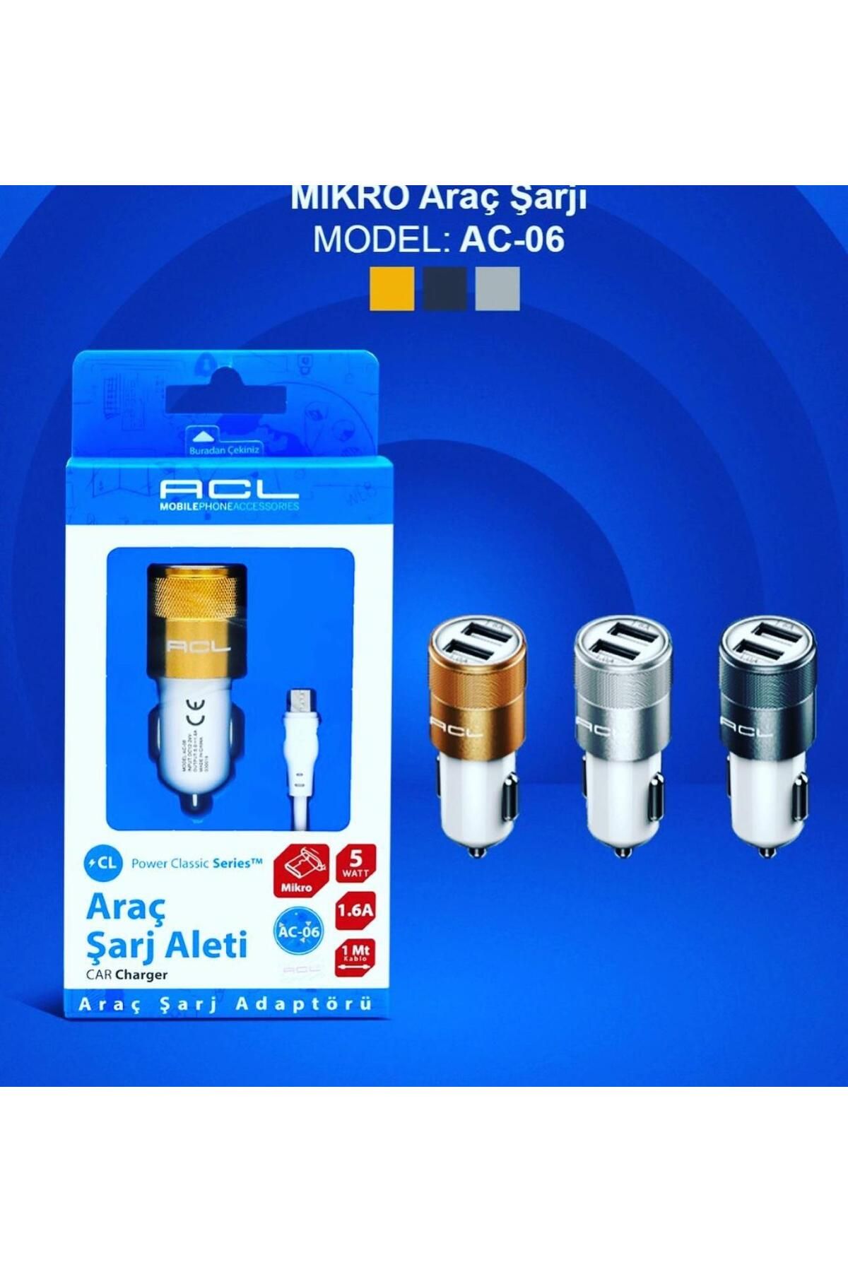 ACL AC-06 Power Classic Series™ Araç İçi Şarj Aleti Micro Kablolu