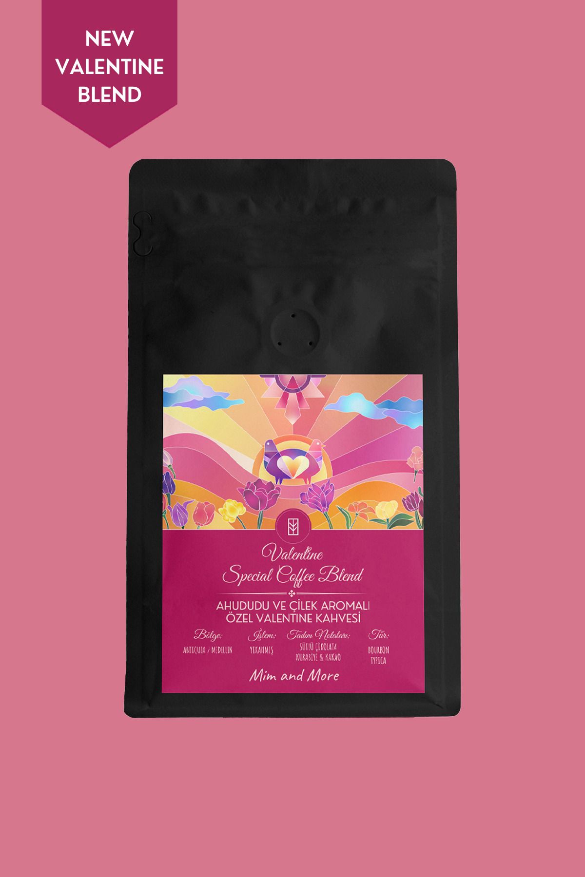 Mim and More Valentine Ahududu Ve Çilek Aromalı Special Coffee Blend - Valentine Kahvesi Filtre Kahve 250 gr