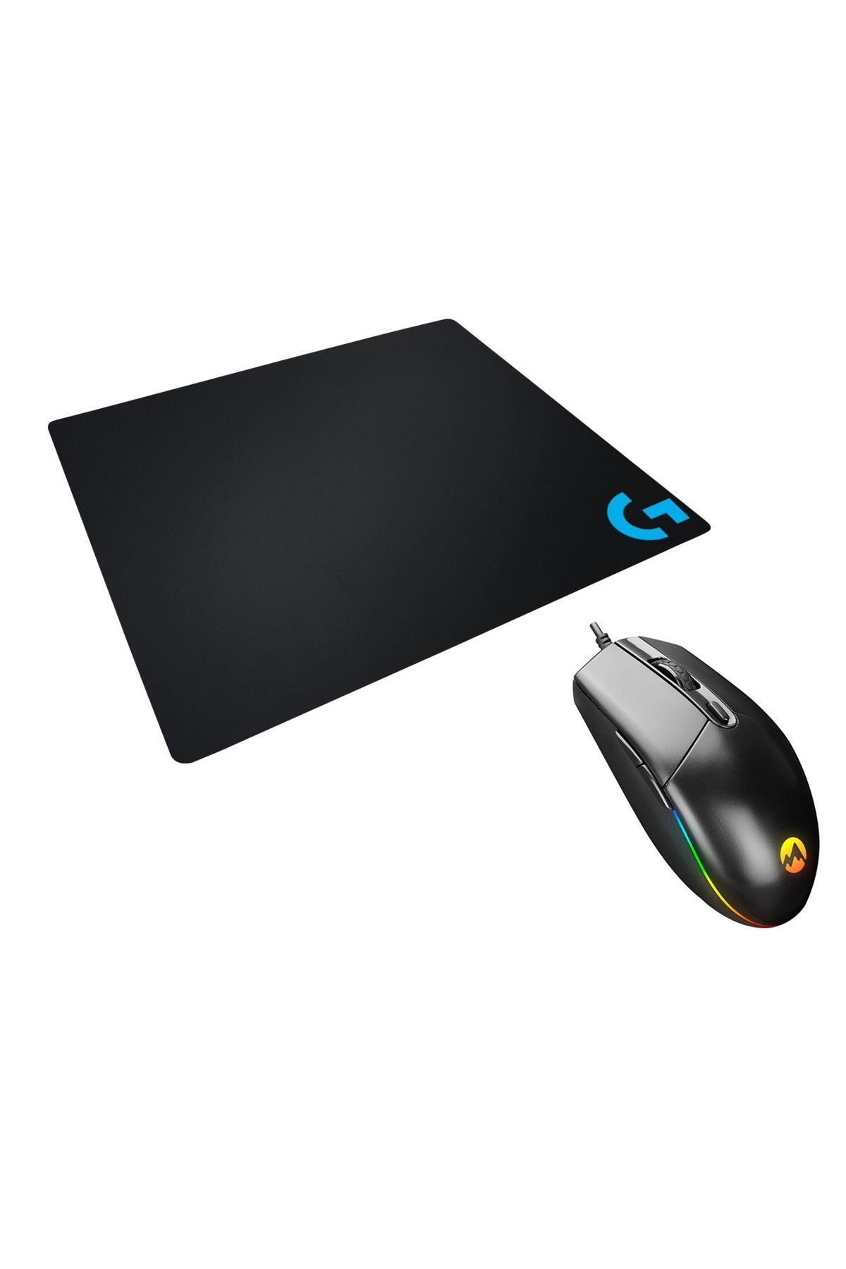 Everest SM-X97 R-STAR Usb 5 Tuşlu RGB Işıklı 6400dpi Gaming Logitech Kare Mouse Pad Oyuncu Mouse Set