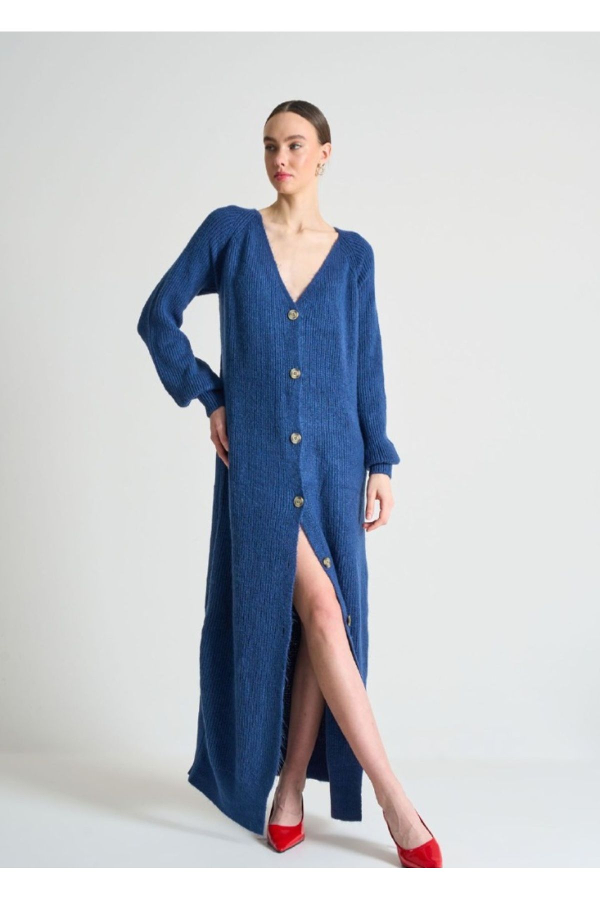 Qu Style Çıtı pıtı butik uzun hırka&elbise