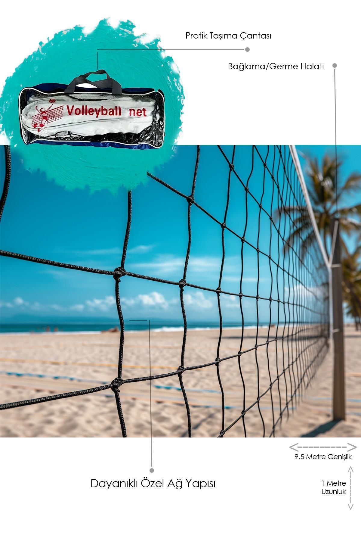 Hsport Premium çok kullanışlı 9.5 metre voleybol filesi pratik çantalı Beach&okul&sahil&otel Tipi Voleybol