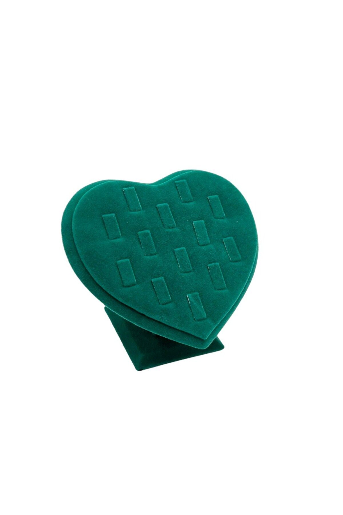 Zeyn Dekor Kalp Yüzük Standı Yeşil Renk