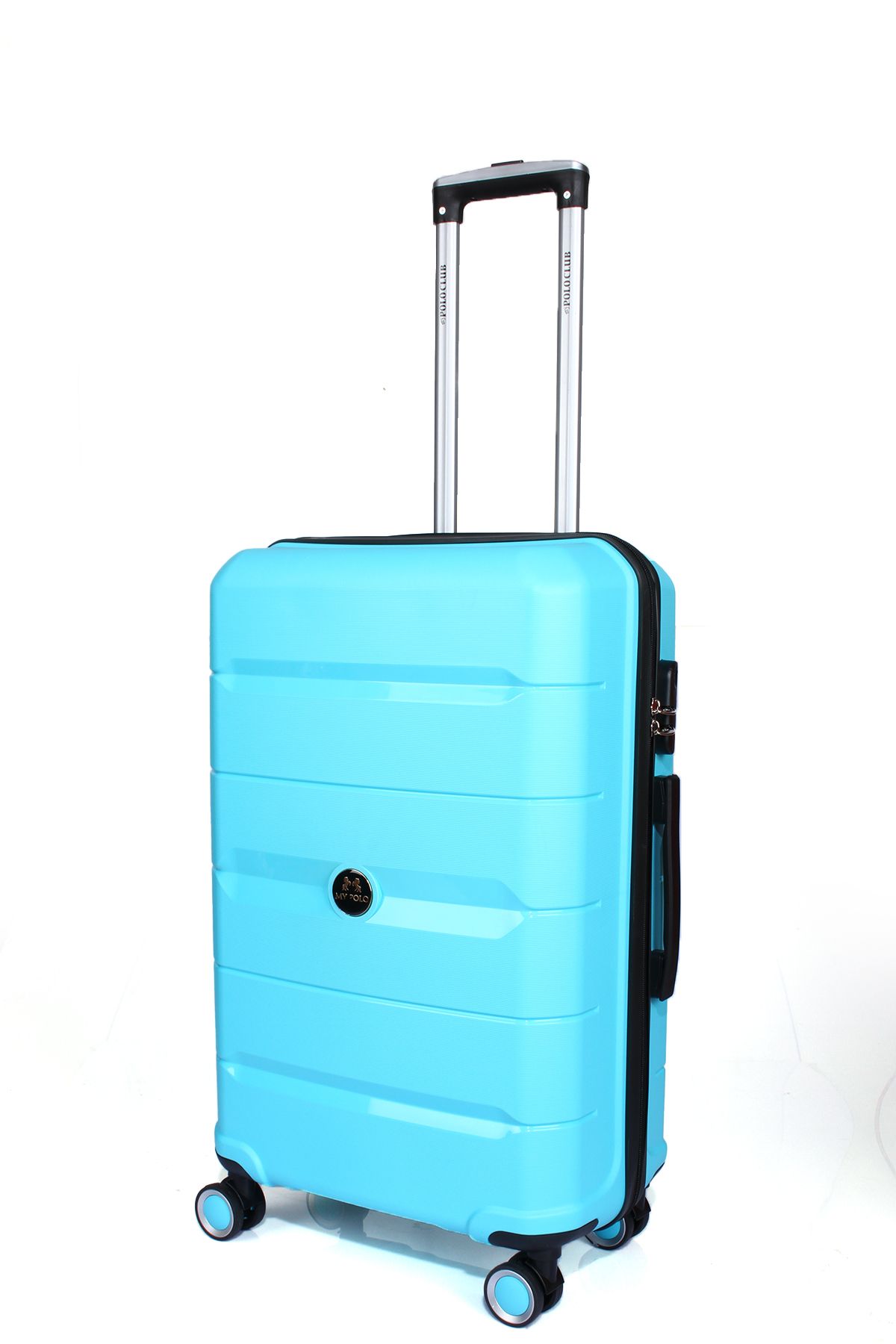 Fiyaka My-pp orta boy Polipropilen Süper esnek kırılmaz tekerlekli valiz bavul seyahat TURKUAZ