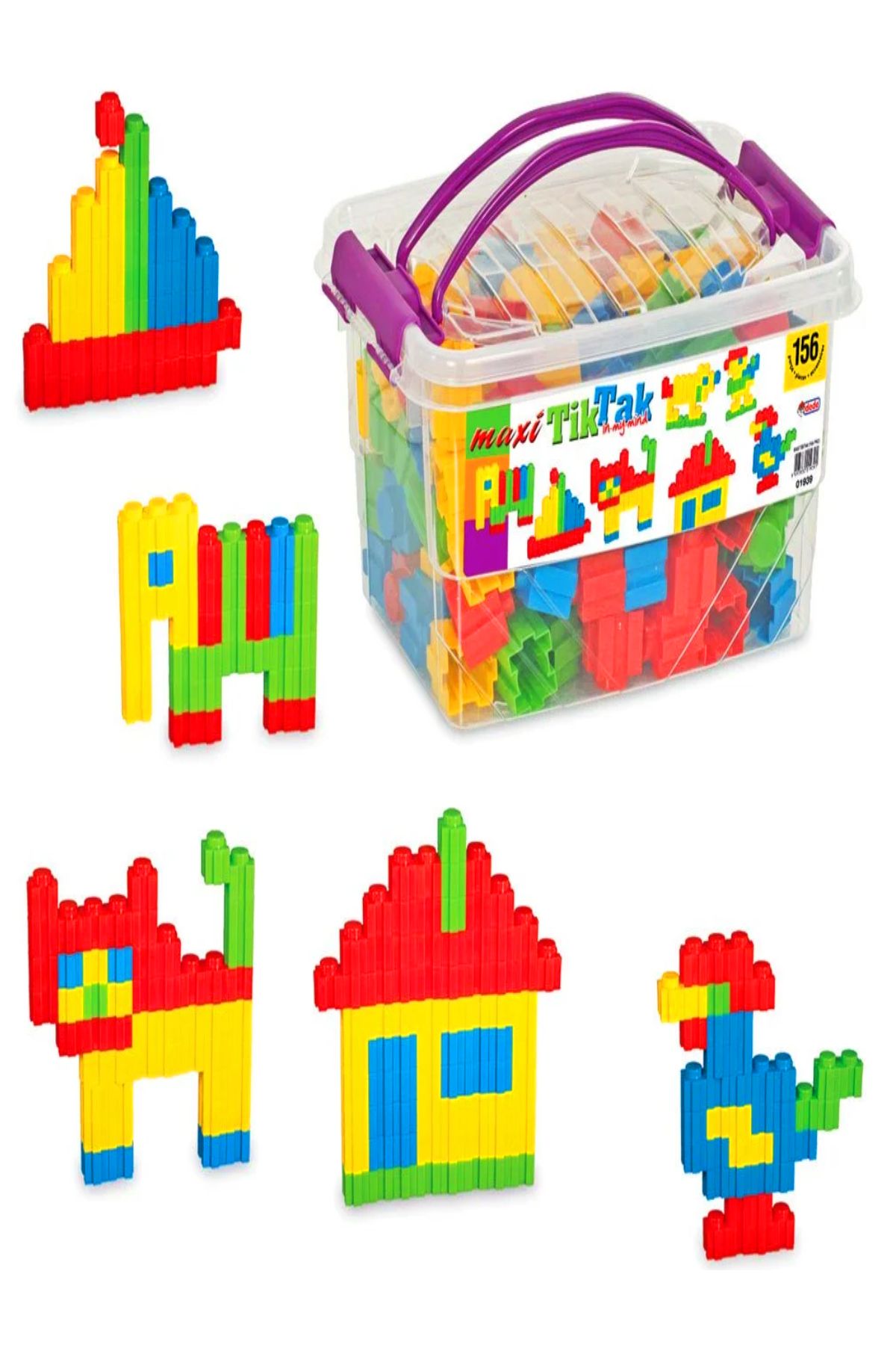 AVDA Maxi Tik Tak Flexy Tangles Box Inşa Lego Bloklar Kovası 156 Parça
