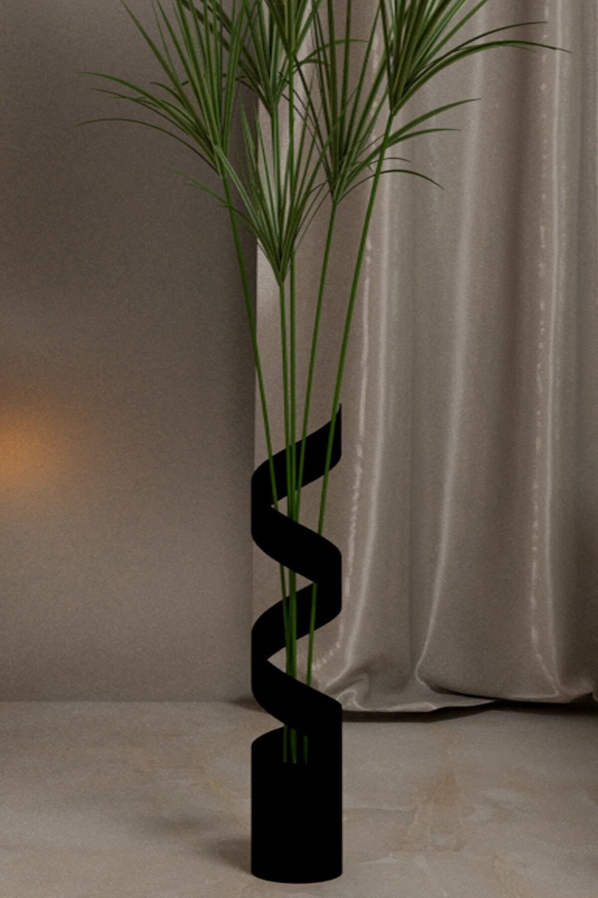Segi Home Decor Uzun Büyük Metal Vazo Siyah Renk Yükseklik 60 cm Genişlik 11,4 cm Pampas İçin Vazo Çiçek Vazosu