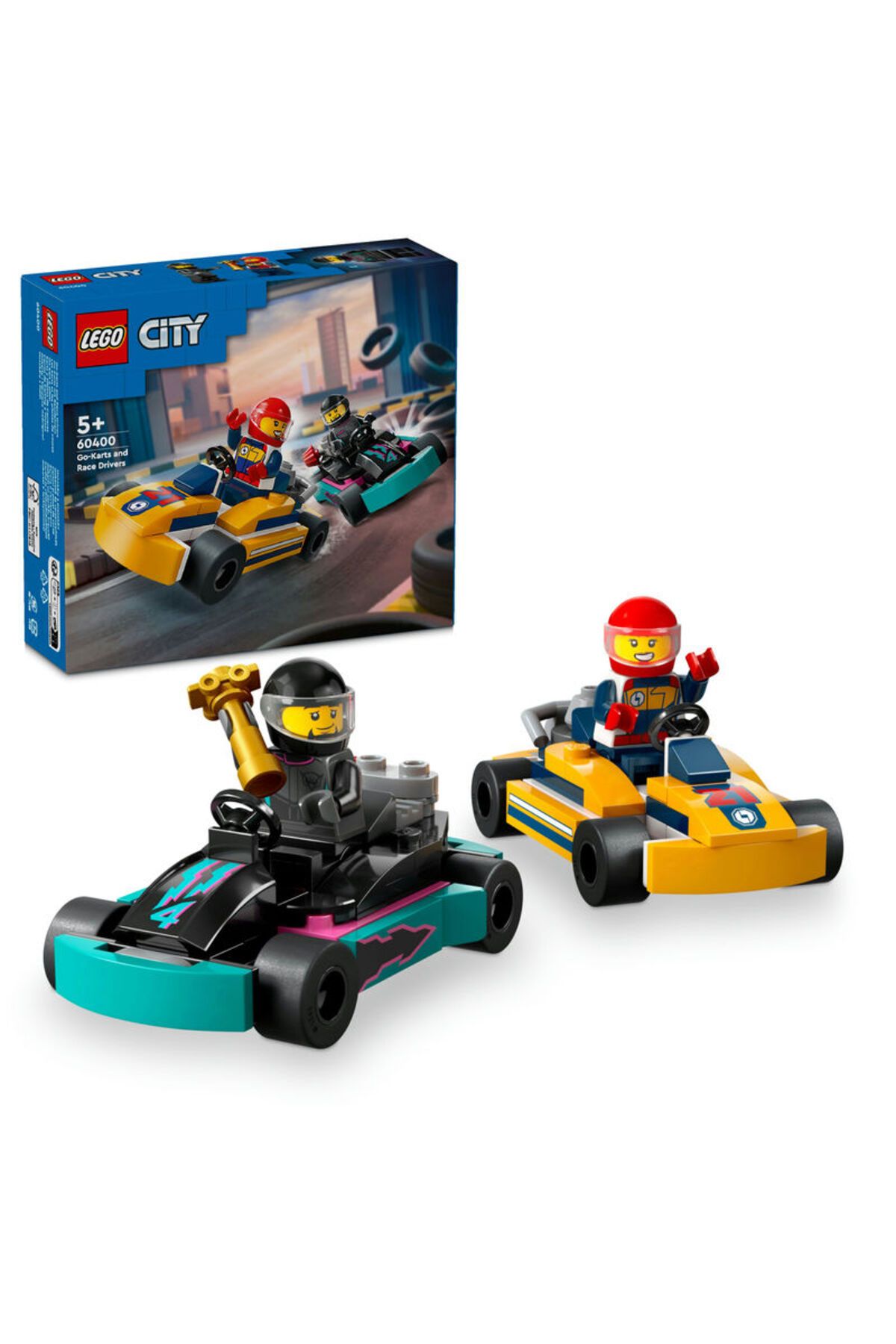 LEGO ® City Go Kartlar ve Yarış Sürücüleri 60400  - 5 Yaş ve Üzeri İçin Yapım Seti (99 Parça)
