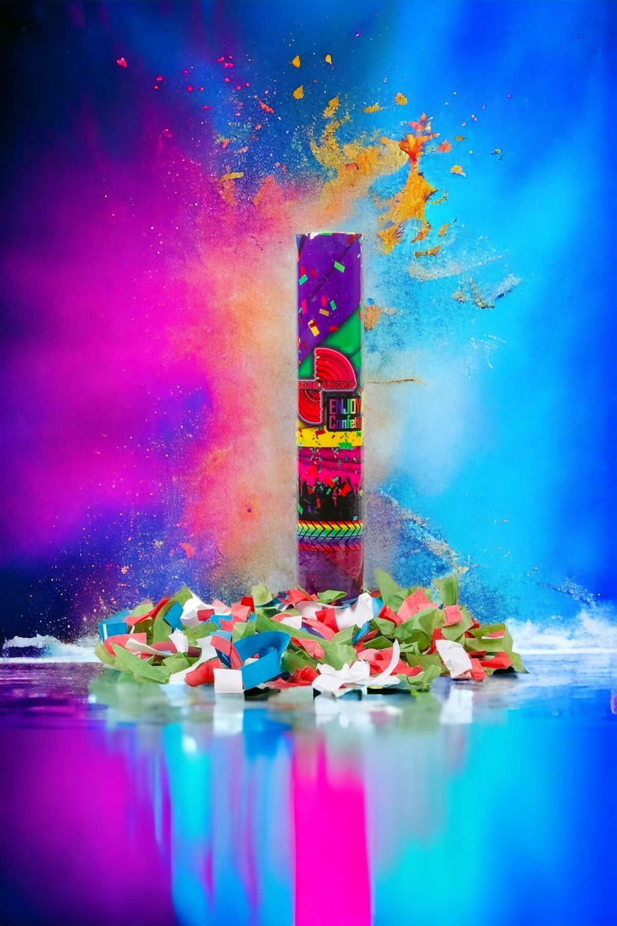 Enjoy 30 cm uzunluğunda karışık süs ve şerit fırlatan karışık renk konfeti süsleme ürünleri carnaval