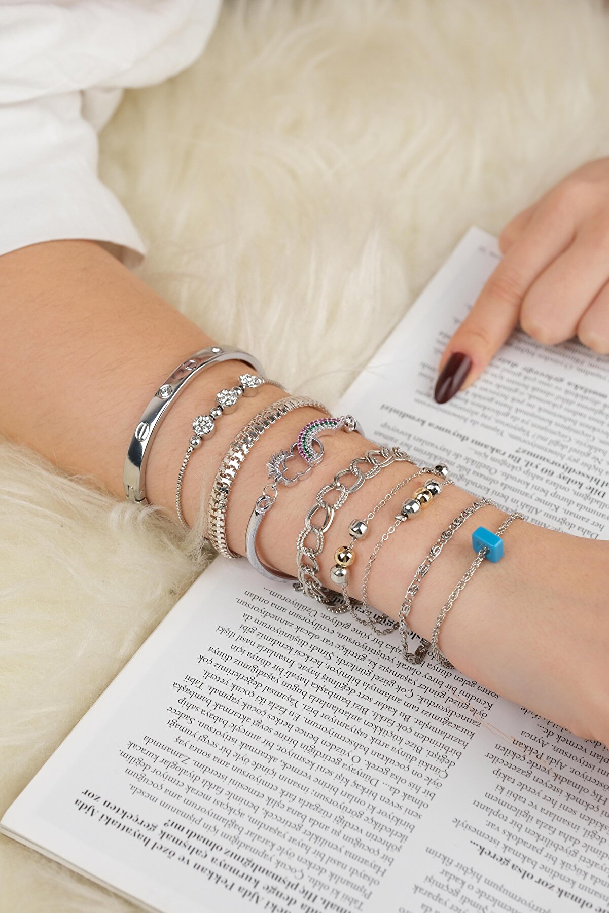 Jack Ferrero KADIN 5 Lİ KOMBİN ORİJİNAL ALTIN KAPLAMA BİLEKLİK SETİ