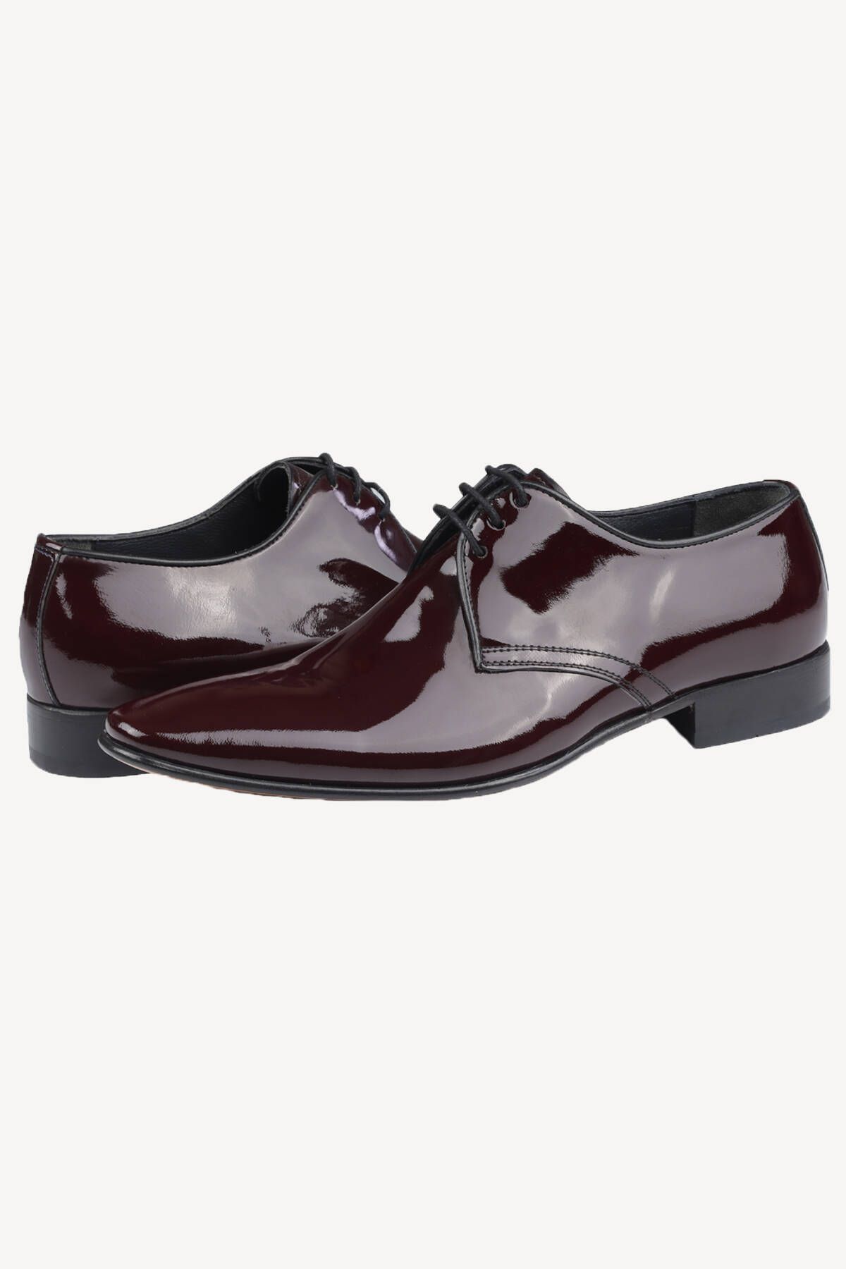 YSF Erkek Bordo Rugan Klasik Bağcıklı Rugan Ayakkabı