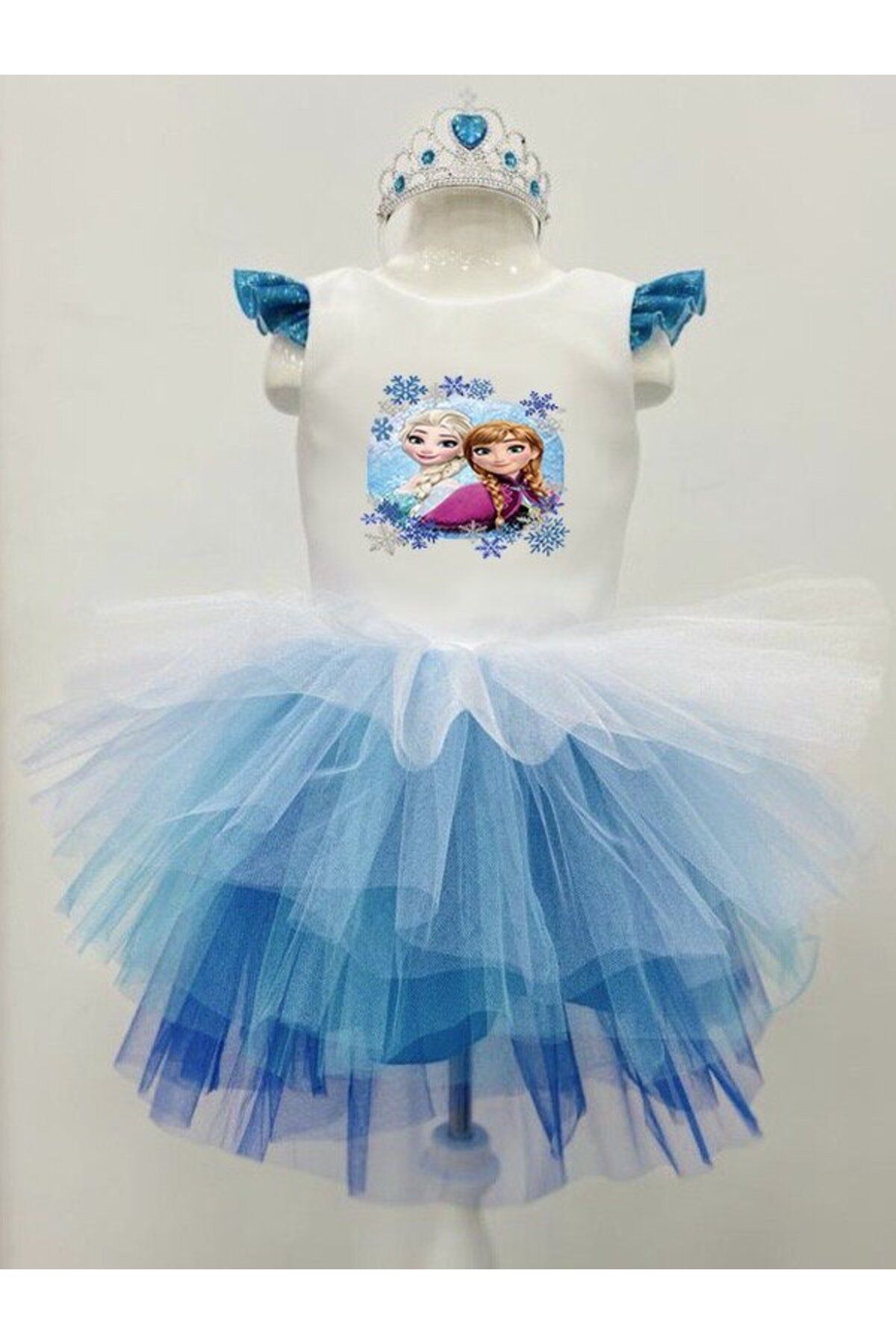 YAĞMUR KOStütüM Anna & Elsa Kız Çocuk Karlar Ülkesi Model Doğum Günü Parti Elbisesi Kostümü