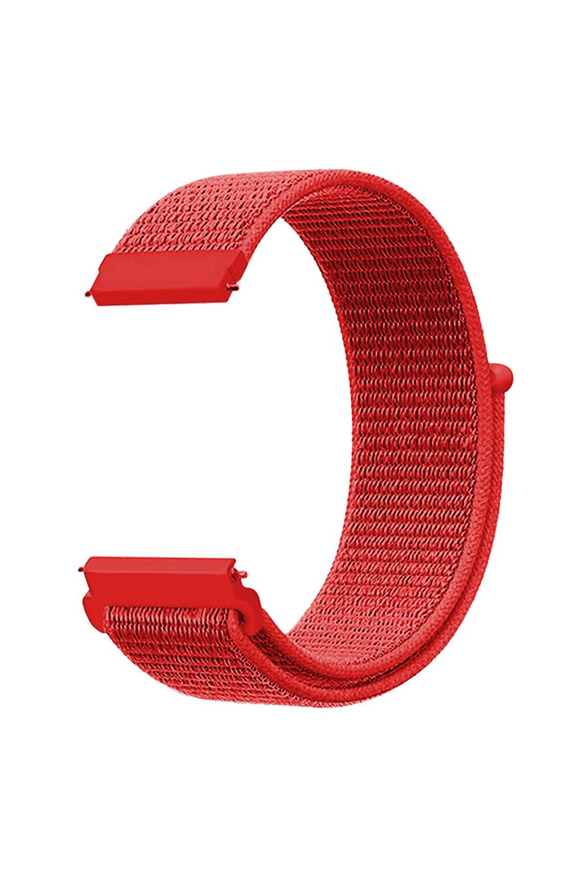 Microsonic Amazfit Bip 5 Hasırlı Kordon Woven Sport Loop Kırmızı