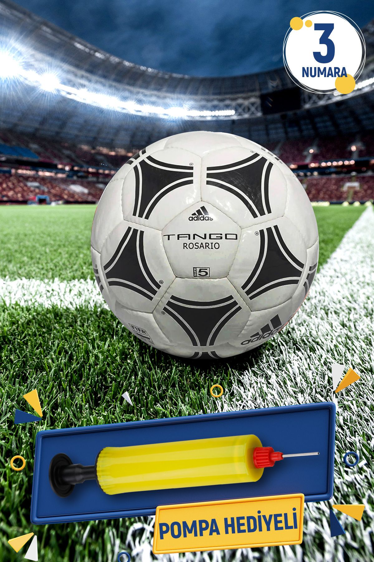 adidas Tango Rosario Futbol Topu Çim Zemin/halısaha Futbol Maç Topu (POMPA HEDİYELİ)