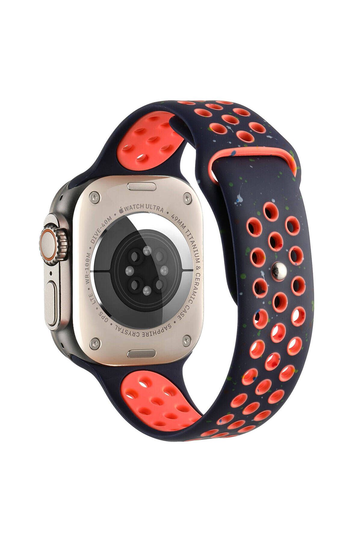 Genel Markalar Apple Watch 44mm Kordon Yeni Seri 2023 KRD-02 Silikon Strap Kayış