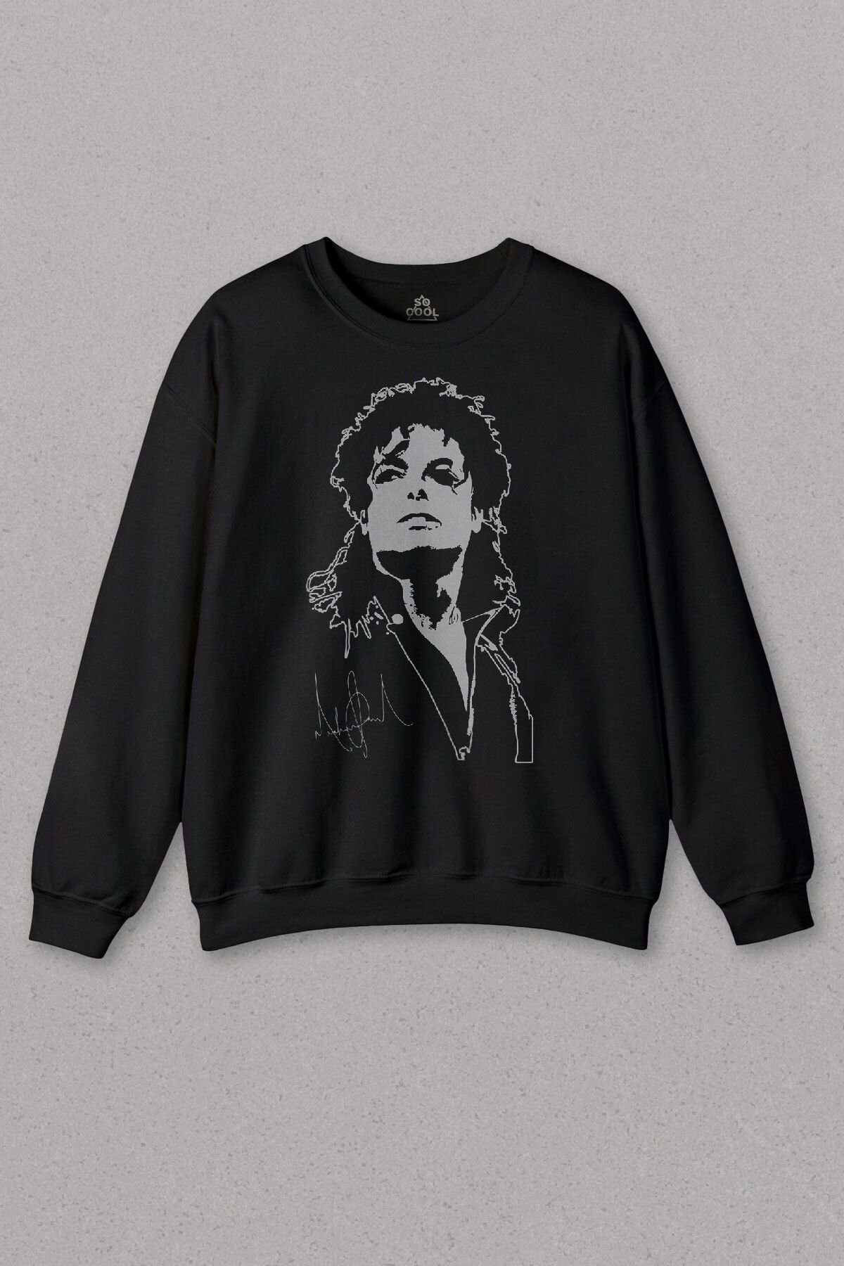 so cool Siyah Sweatshirt Michael Jackson Dance Moon Light Dancing Dans Baskılı Sweat