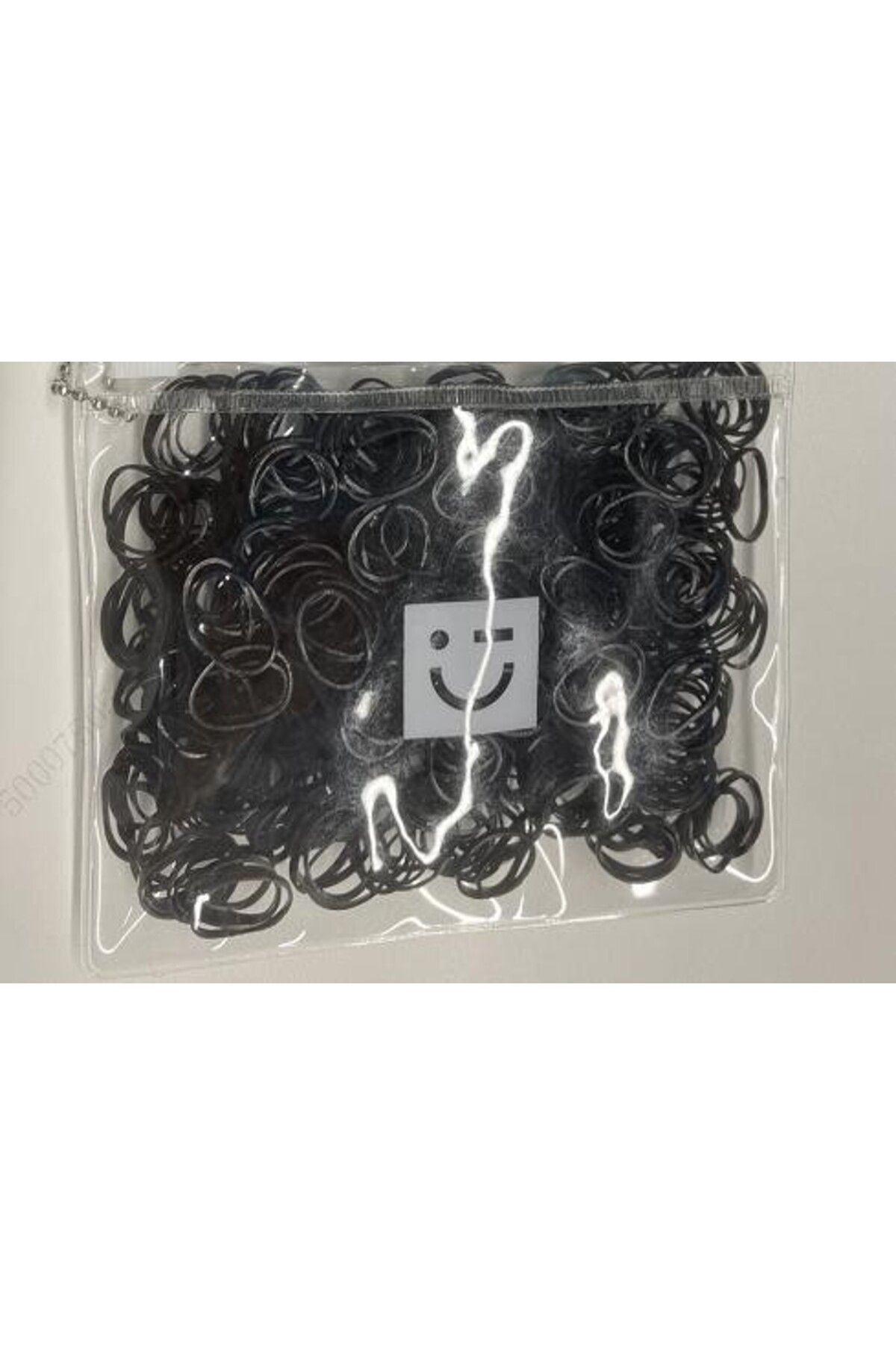 Miniso Şeffaf Taşıma Çantalı Minik Saç Lastiği - Siyah (500 Adet)