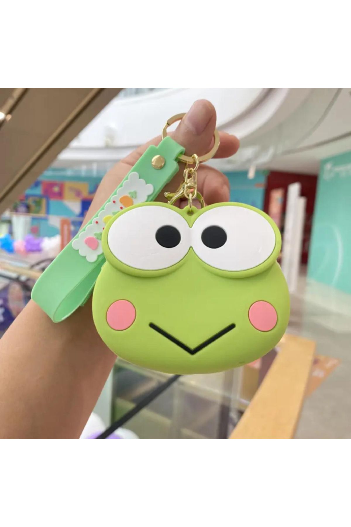 Köstebek Yeşil Sanrio Frog Silikon Bozuk Para Cüzdanı