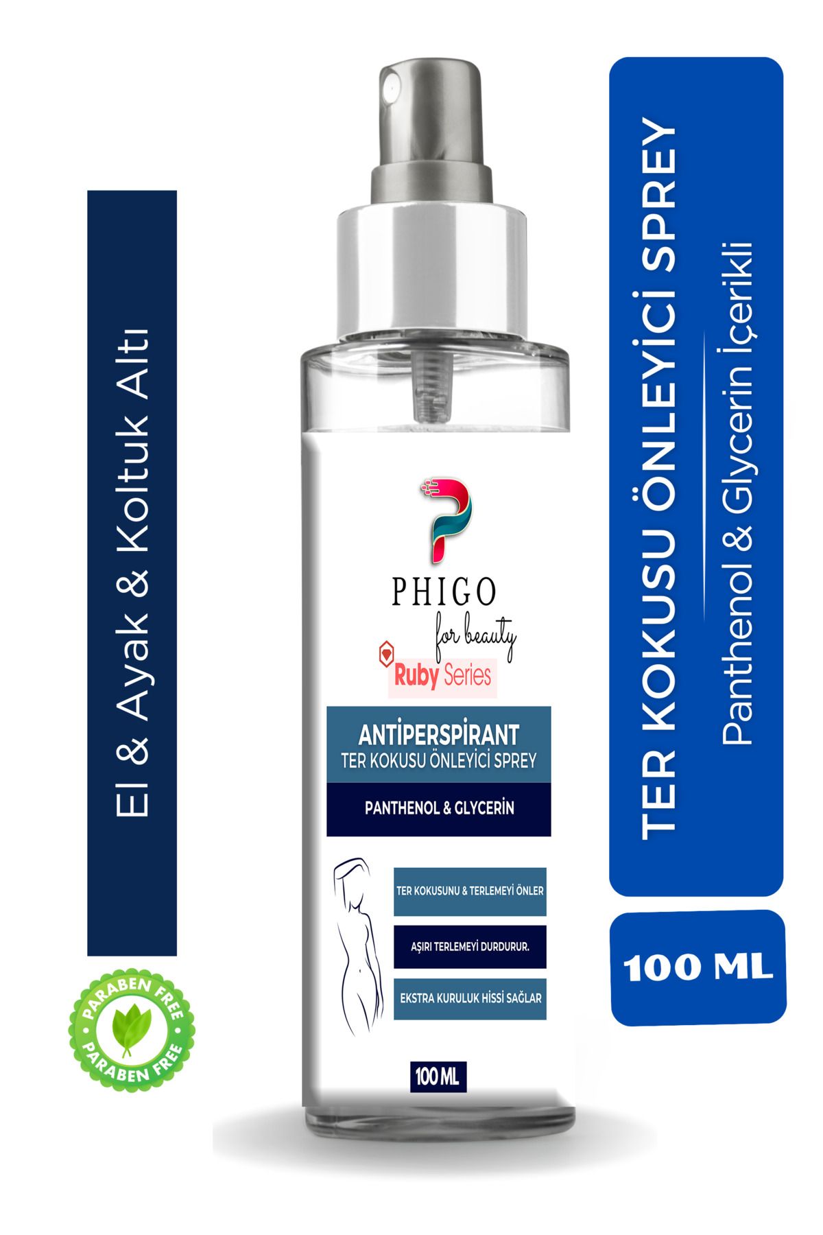 Phigo El,ayak, Koltuk Altı Terleme Önleyici Sprey Terleme Ve Ter Kokusu Önleyici Sprey Deodorant 100 ML