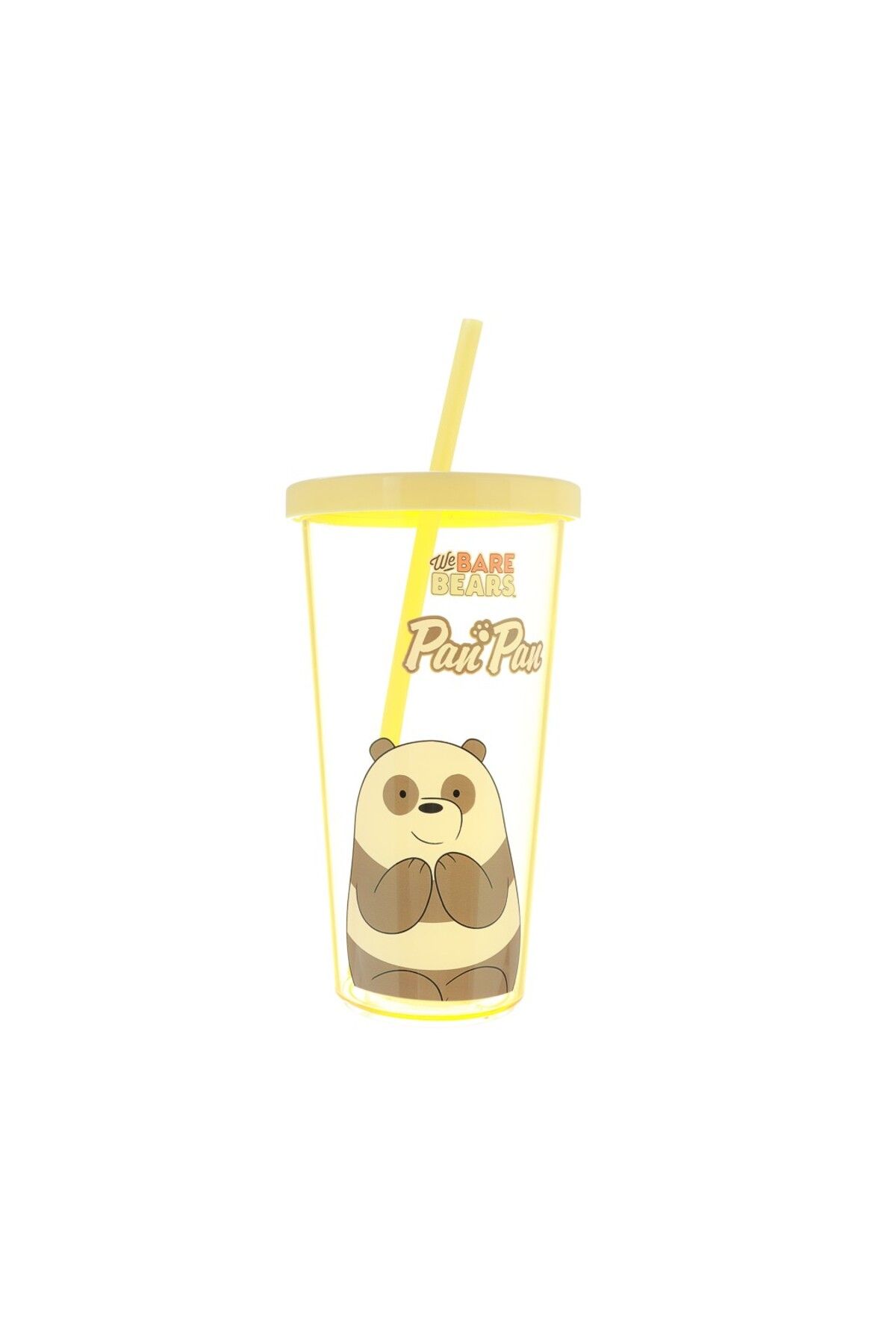 Miniso We Bare Bears Lisanslı Pipetli Plastik Şişe (600ml) - Panda