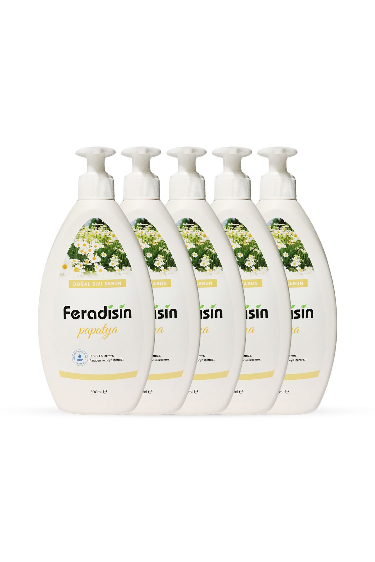 Feradisin Papatya Özlü Doğal Sıvı Sabun 500 Ml(5 Adet)