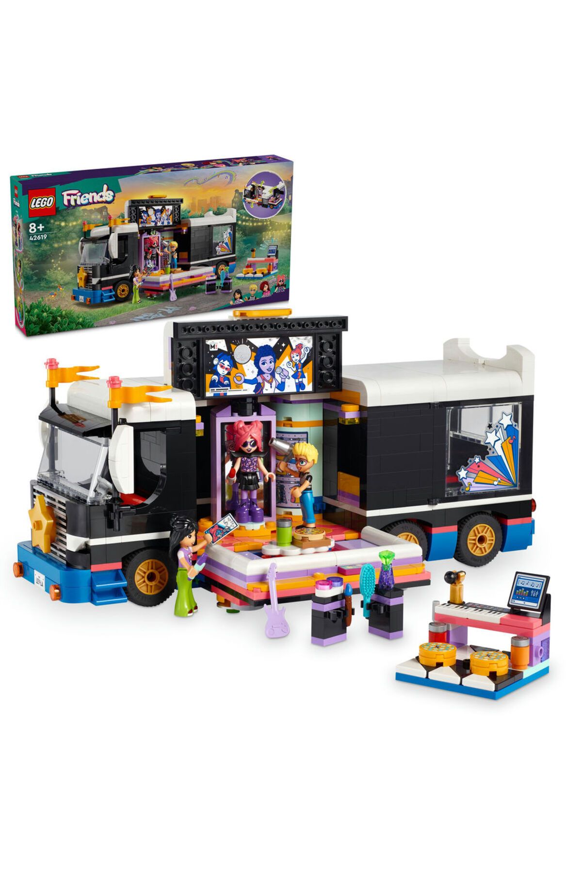 LEGO ® Friends Pop Star Müzik Turne Otobüsü 42619  - 8 Yaş ve Üzeri İçin Yapım Seti (845 Parça)