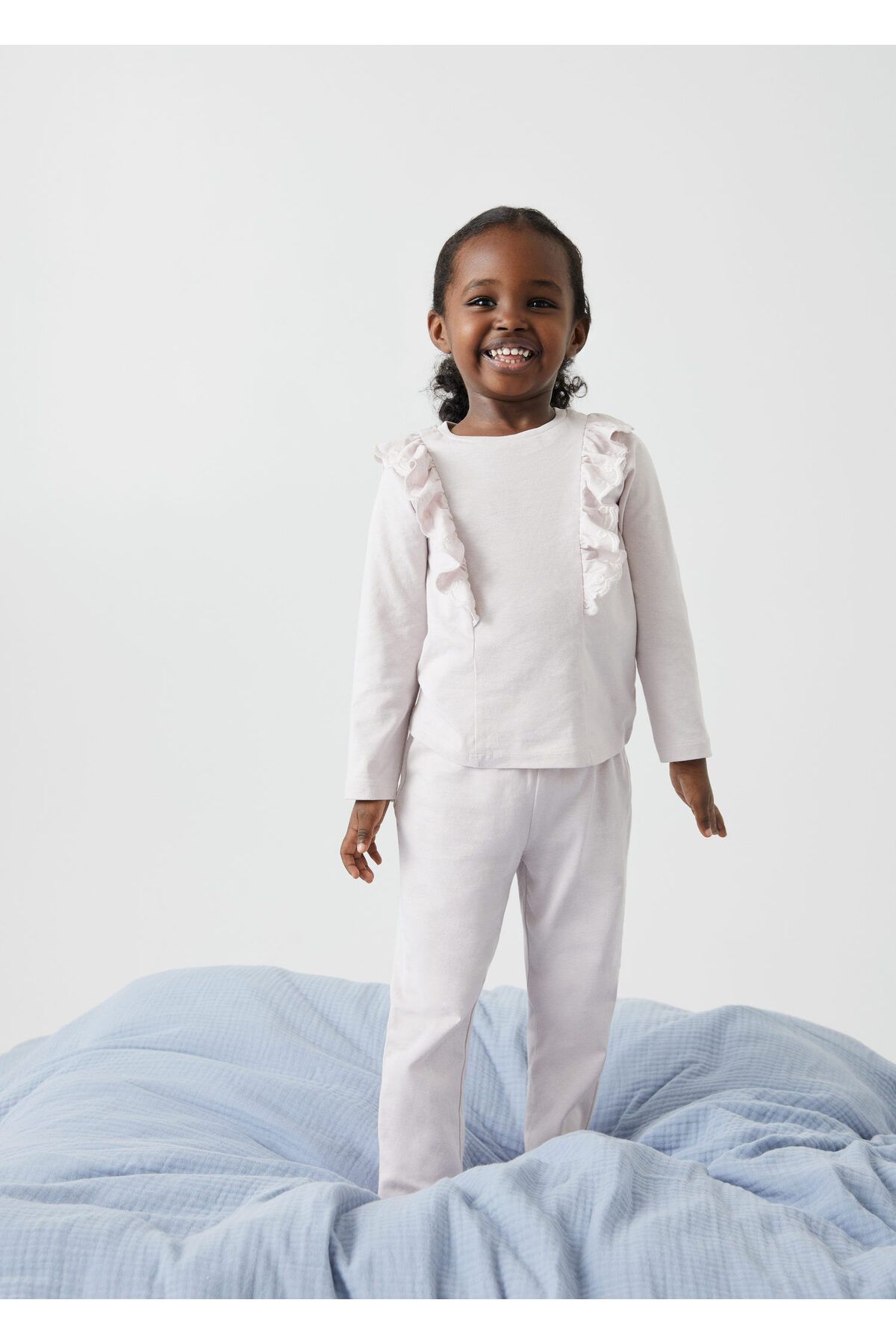 MANGO Baby Kız Bebek Soluk Leylak Pijama Takımı