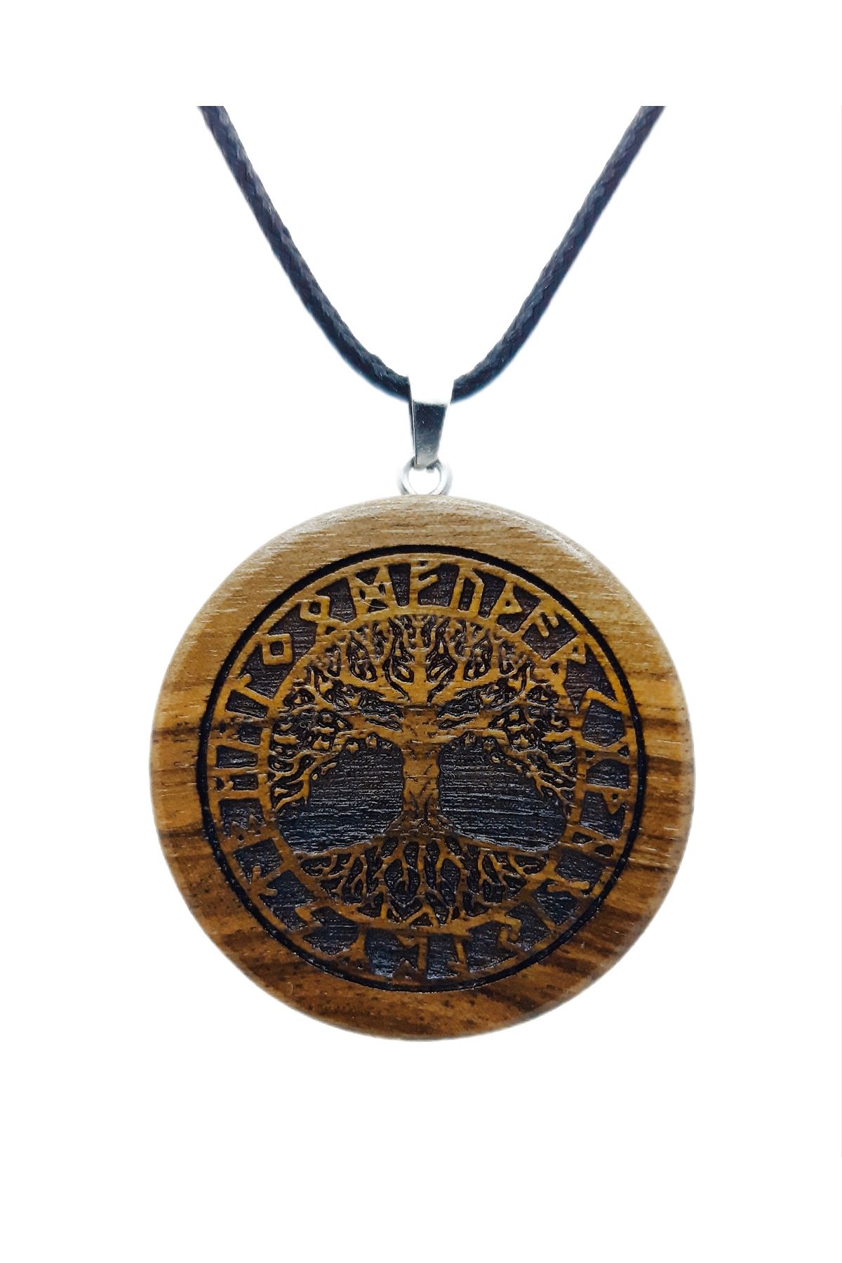 Sinerium Design İsme Özel Hayat Ağacı Rune Ahşap Kolye, Hayat Ağacı, Yaşam Ağacı, Kişiye Özel Hediye, Kelt, Viking