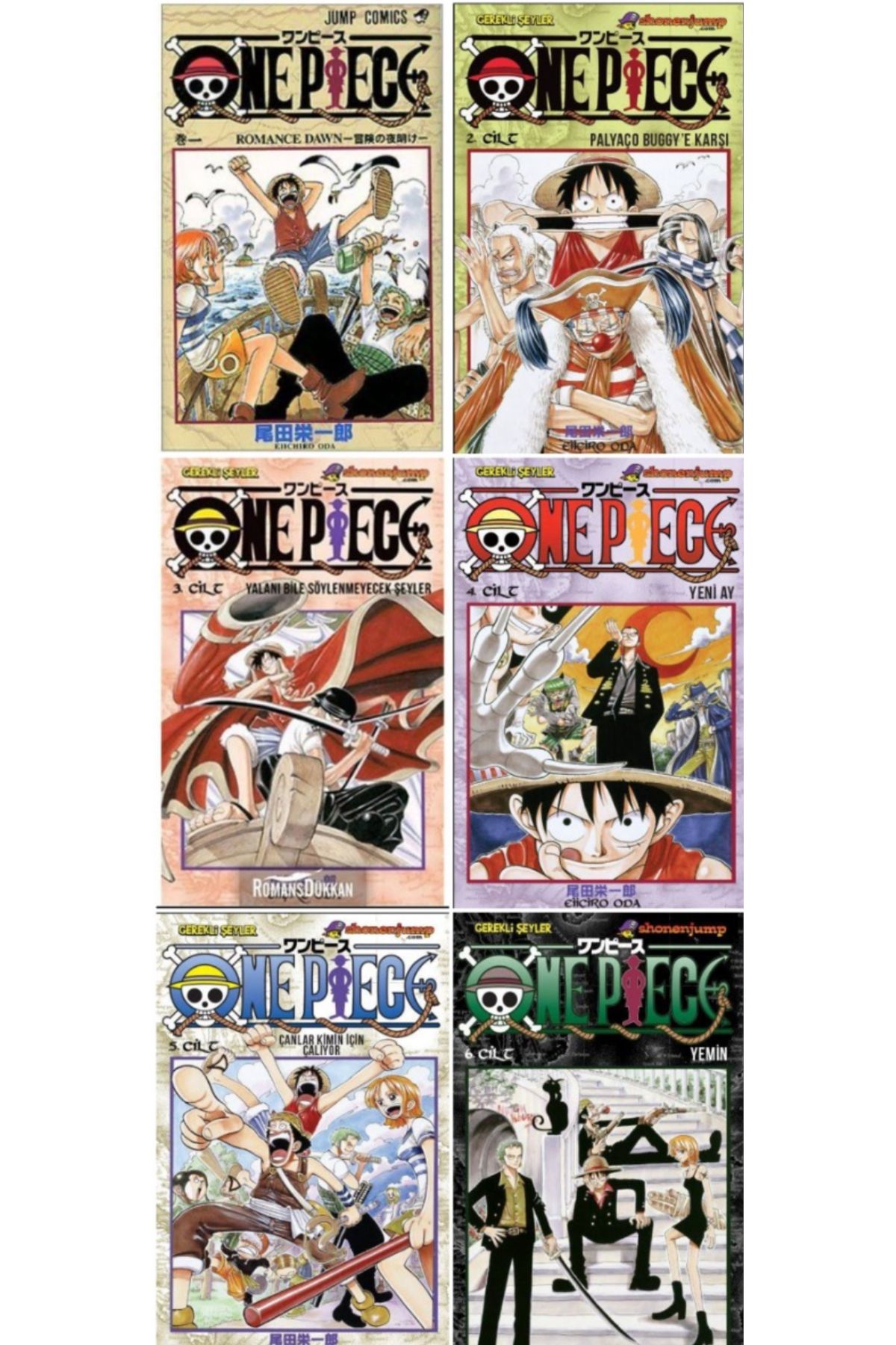 Gerekli Şeyler Yayıncılık One Piece 1-2-3-4-5-6 takım (One piece Rozetli )