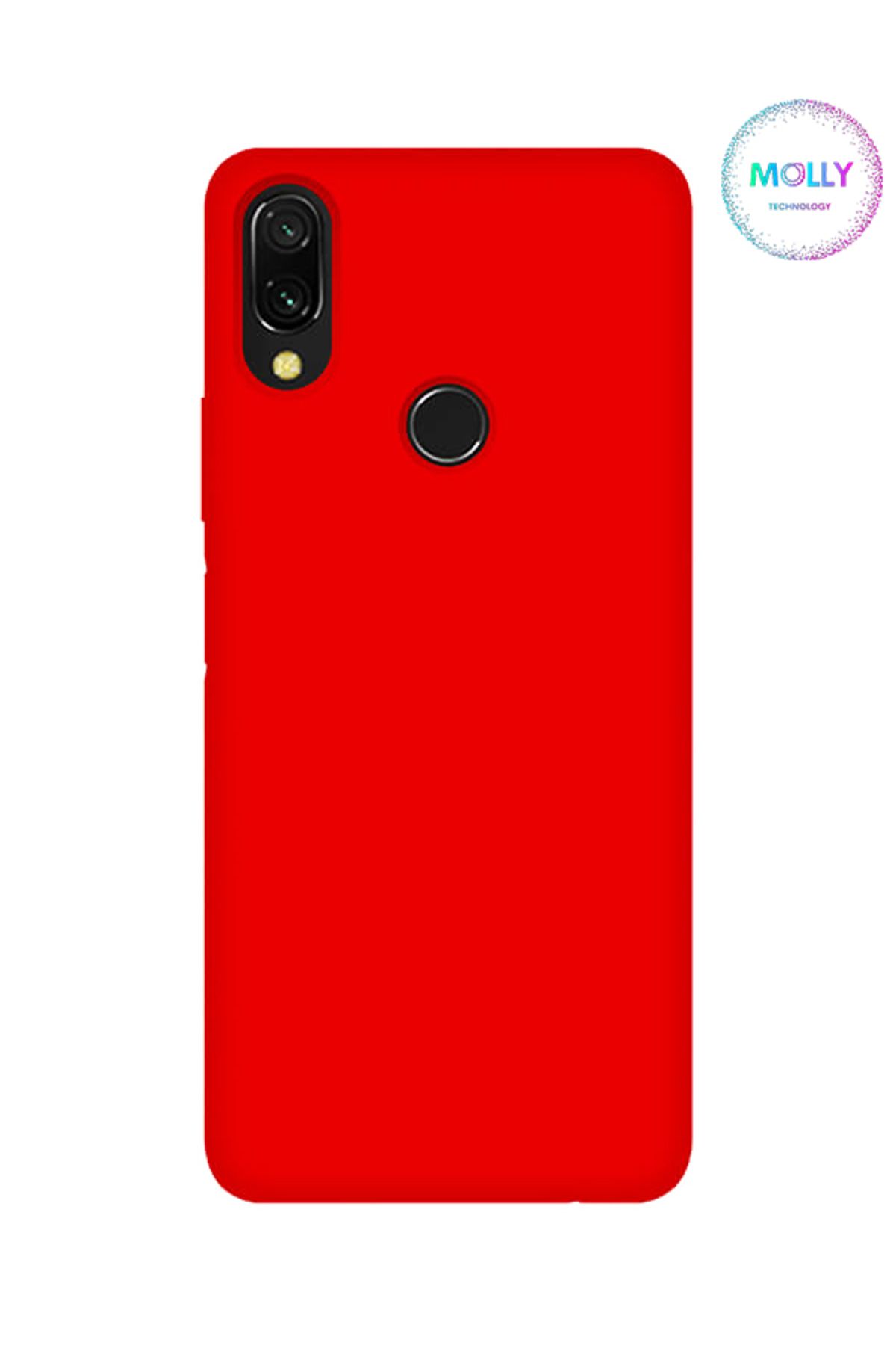 Molly Xiaomi Redmi Note 7 İçin Kırmızı Liquid İçi Kadife Silikon Kılıf