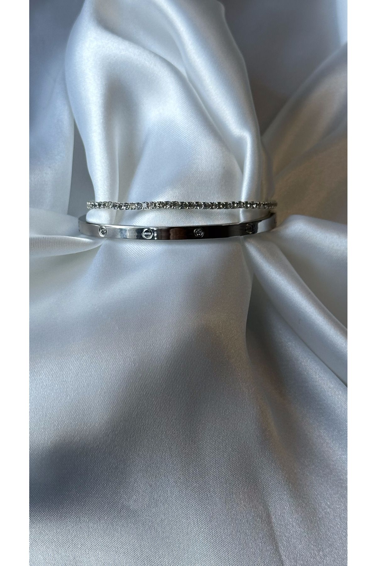 stainless steell 2'li Silver Gümüş Renk Bileklik,Set Sevgiliye Hediye,Sevgililer Gününe Özel