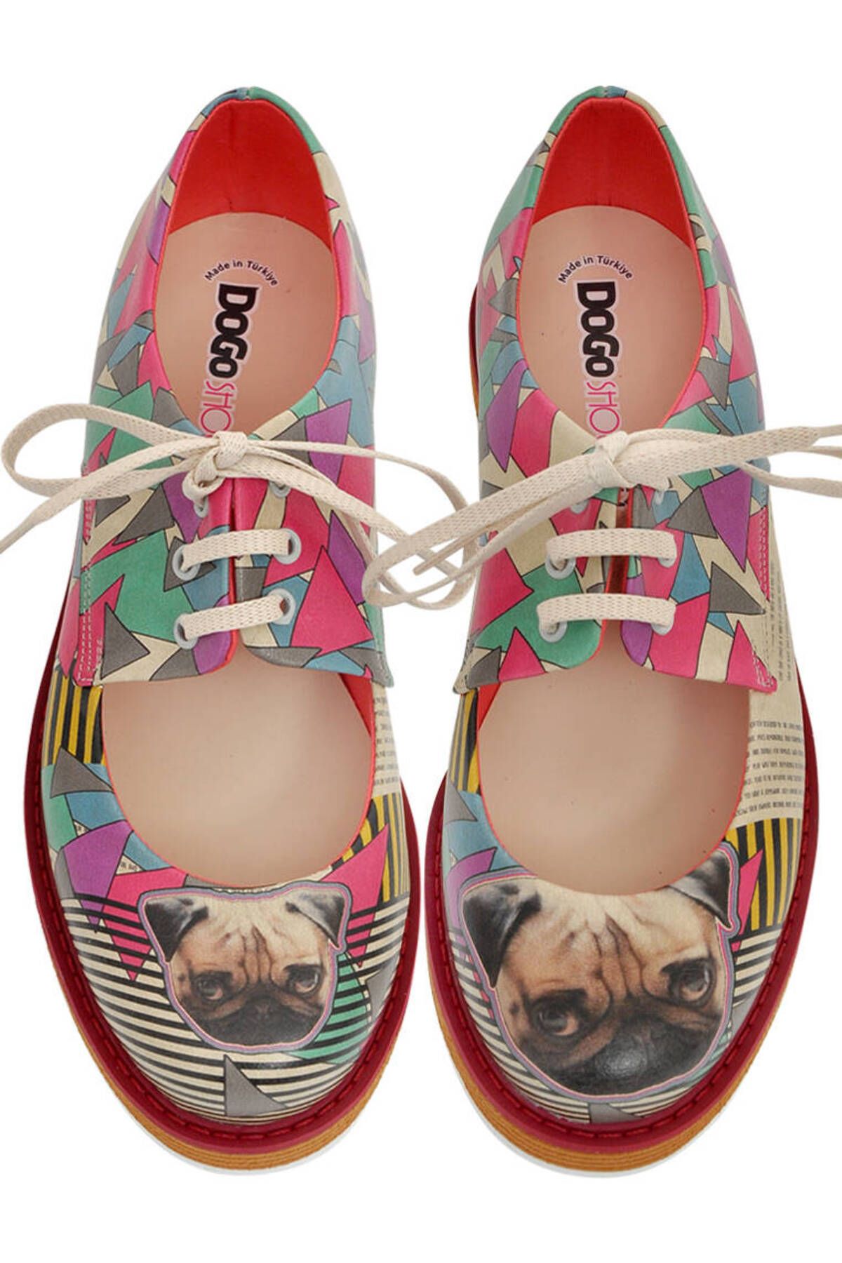 Dogo Kadın Vegan Deri Çok Renkli Günlük Ayakkabı - What Is Pug? Tasarım
