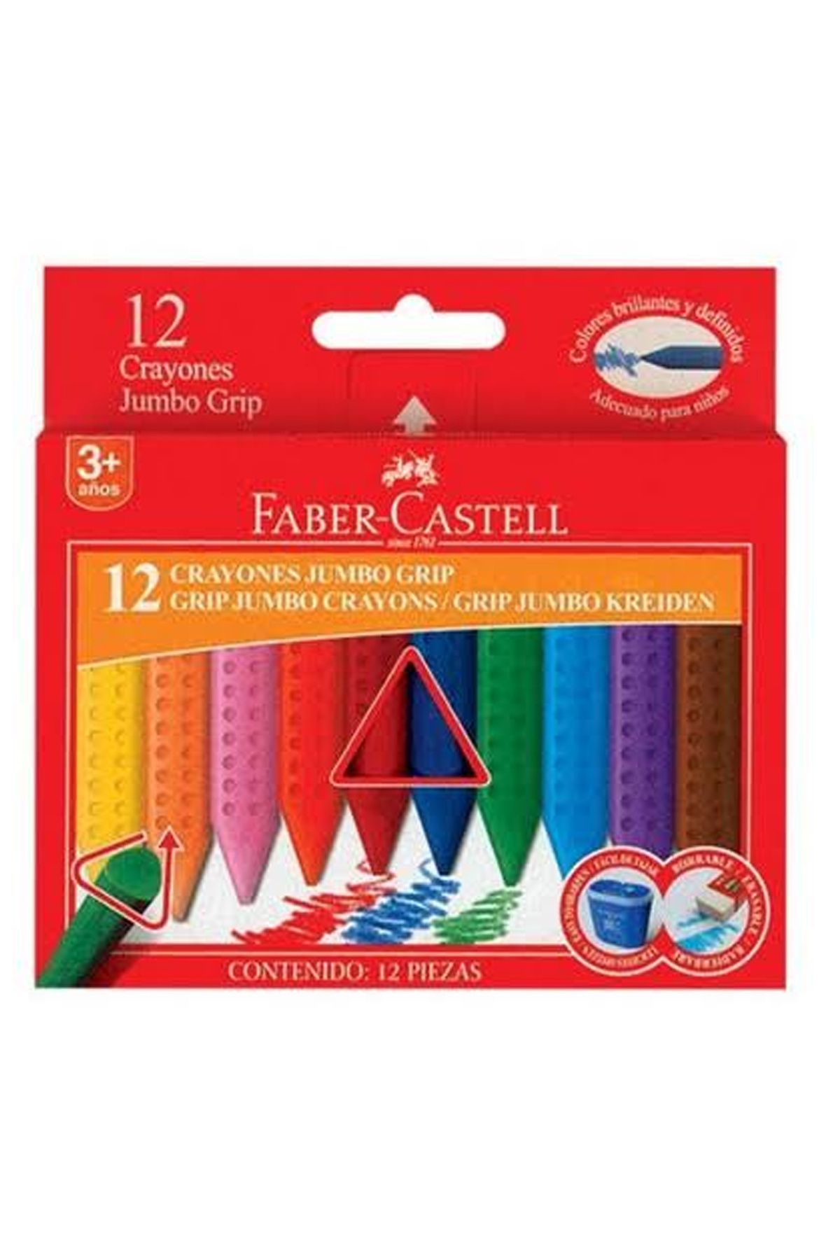 BD DİGİTAL Faber Castell Grip Jumbo Wax Crayon Pastel Boya 12 R