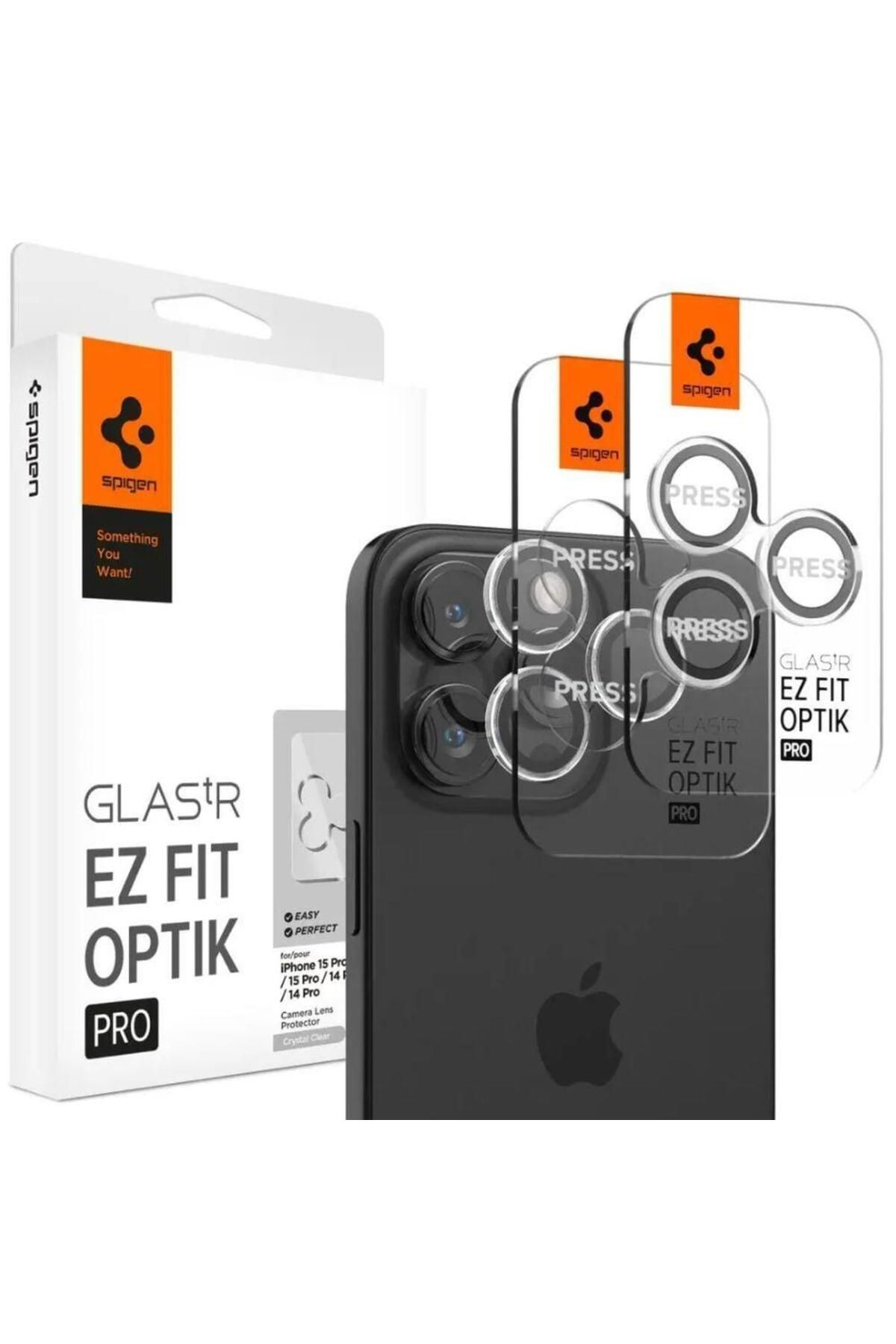 Spigen iPhone 15 Pro / 15 Pro Max / 14 Pro / 14 Pro Max Lens Camı Koruyucu Crystal Clear - AGL06914