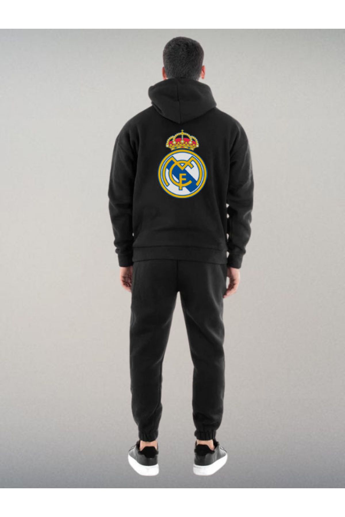 Darkia Real Madrid Futbol Takımı Özel Tasarım Baskılı Kapşonlu Sweatshirt Hoodie Spor Eşofman Takımı