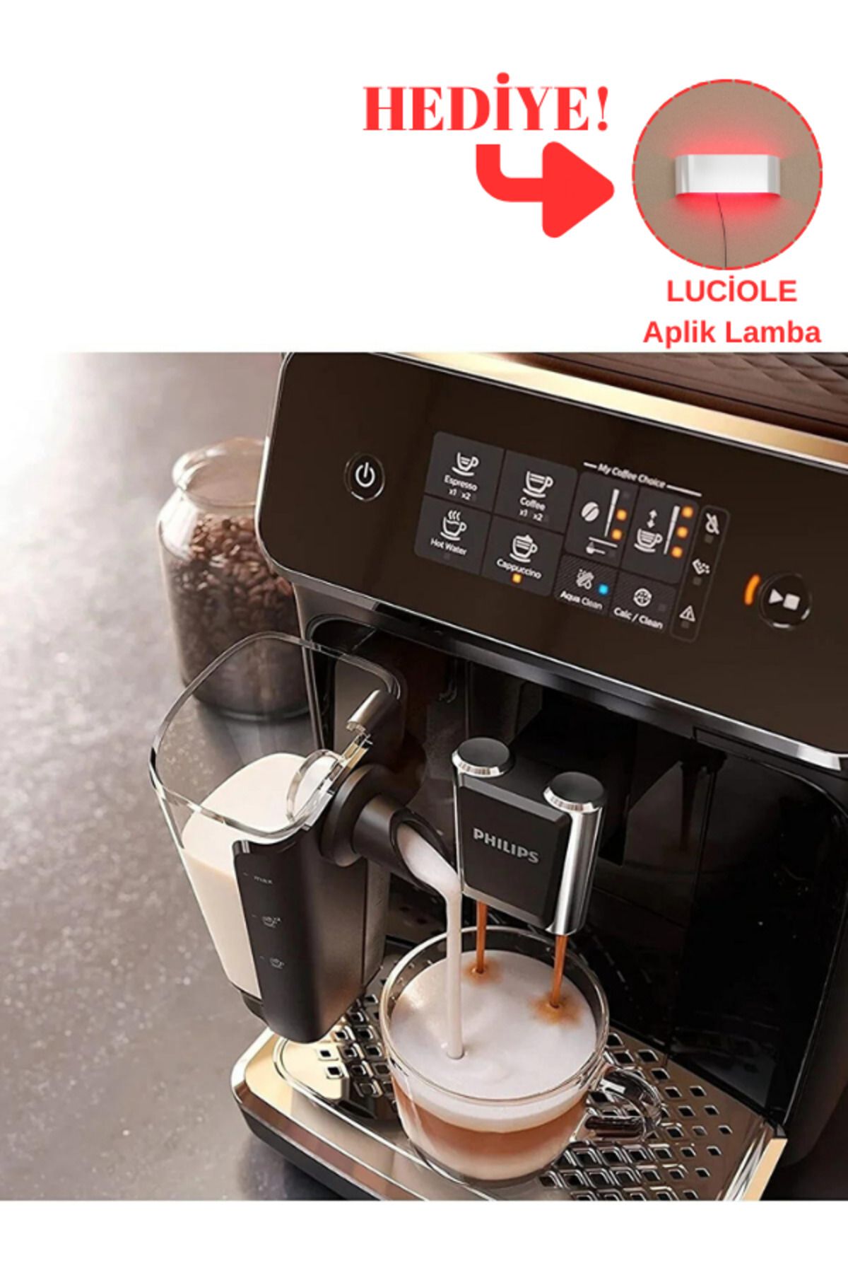 Philips Ep2220/10 Full Otomatik Espresso Makinesi Premium %100 Seramik Öğütücü - Luciole Lambader Hediye!