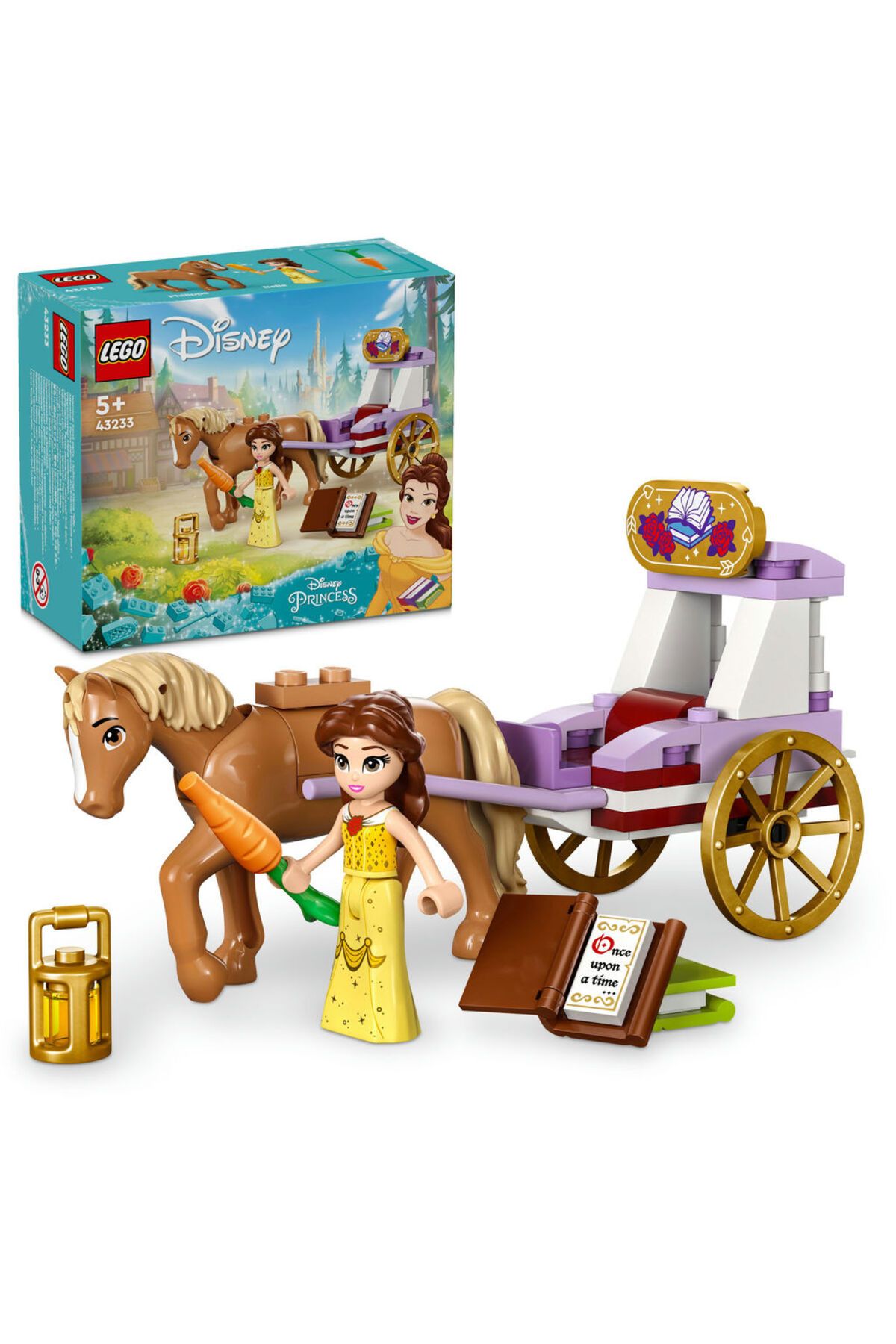 LEGO Disney Princess Belle’in Hikaye Zamanı At Arabası 43233 - 5 Yaş+ İçin Yapım Seti (62 Parça)