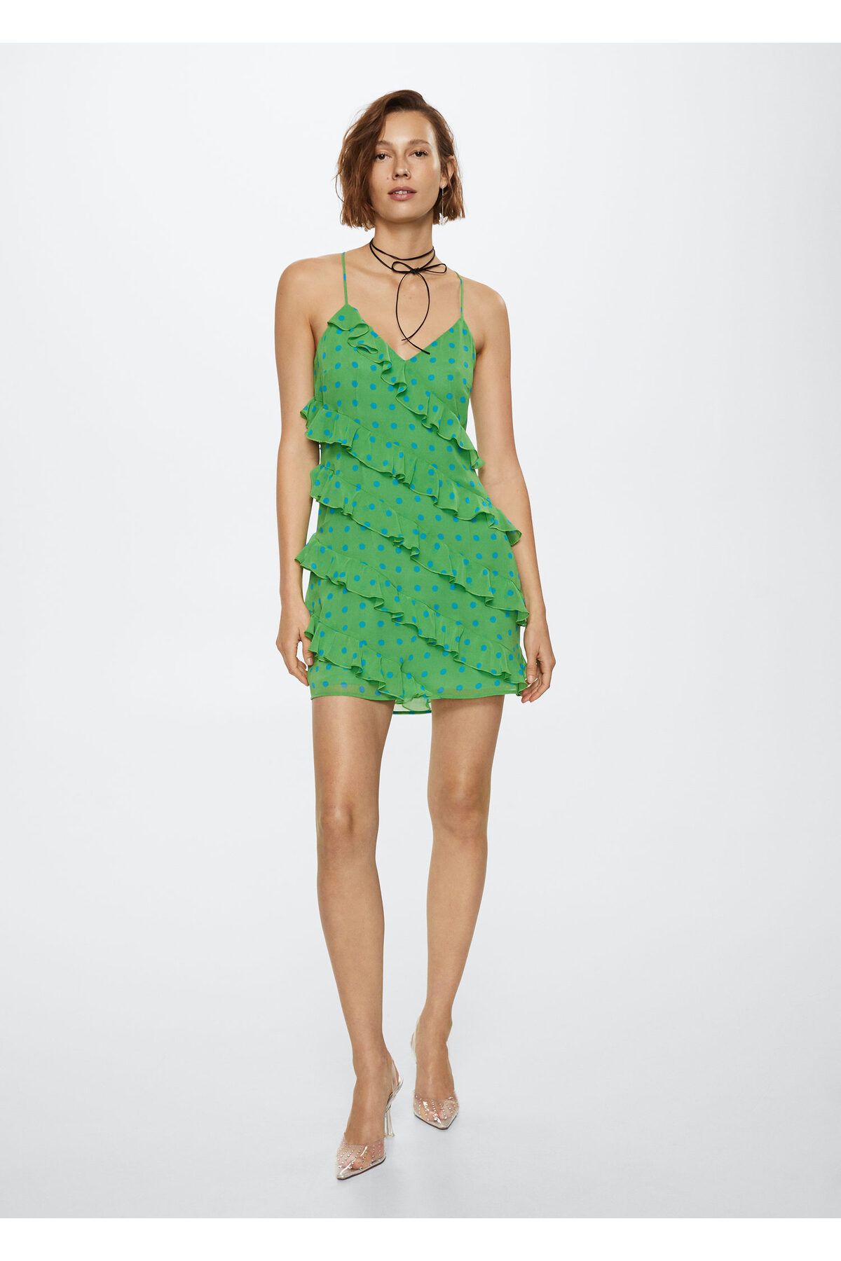 MANGO Yeşil Kadın Elbise  37021303