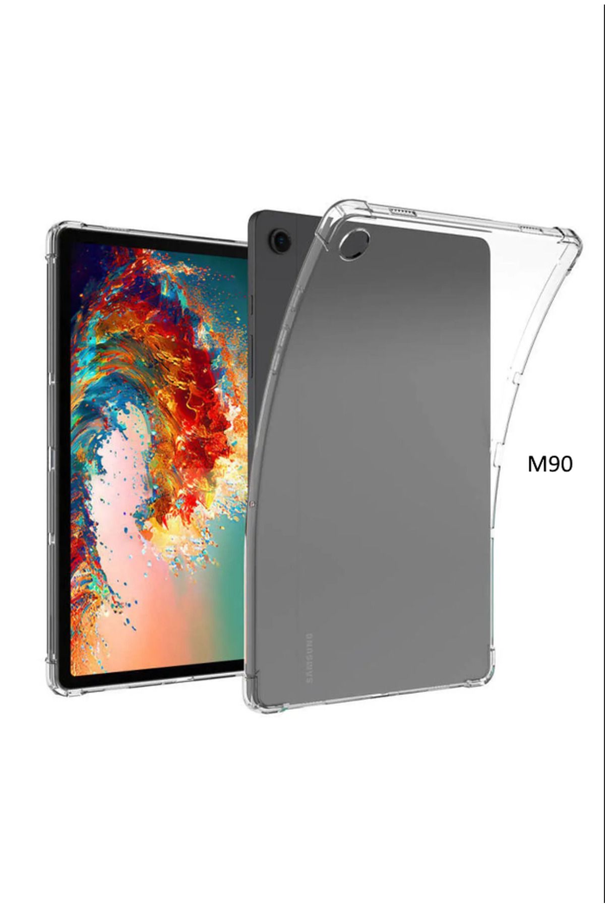 M90 Samsung Galaxy Tab A9 Tablet Kılıfı Köşe Korumalı Antishock Şeffaf Silikon