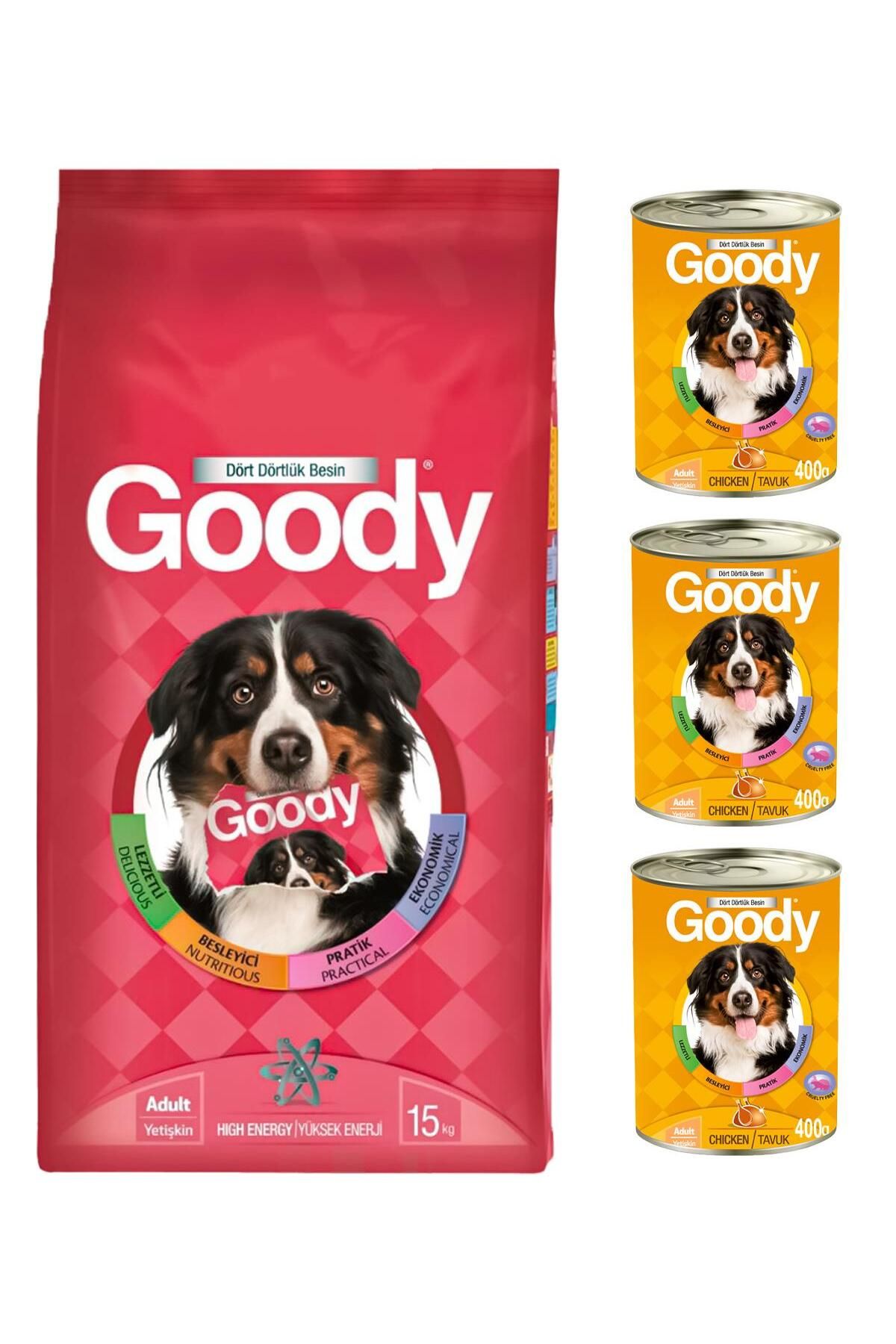 Goody High Energy Yetişkin Kuru Köpek Maması 15 Kg + 3 Adet Goody Konserve Hediyeli