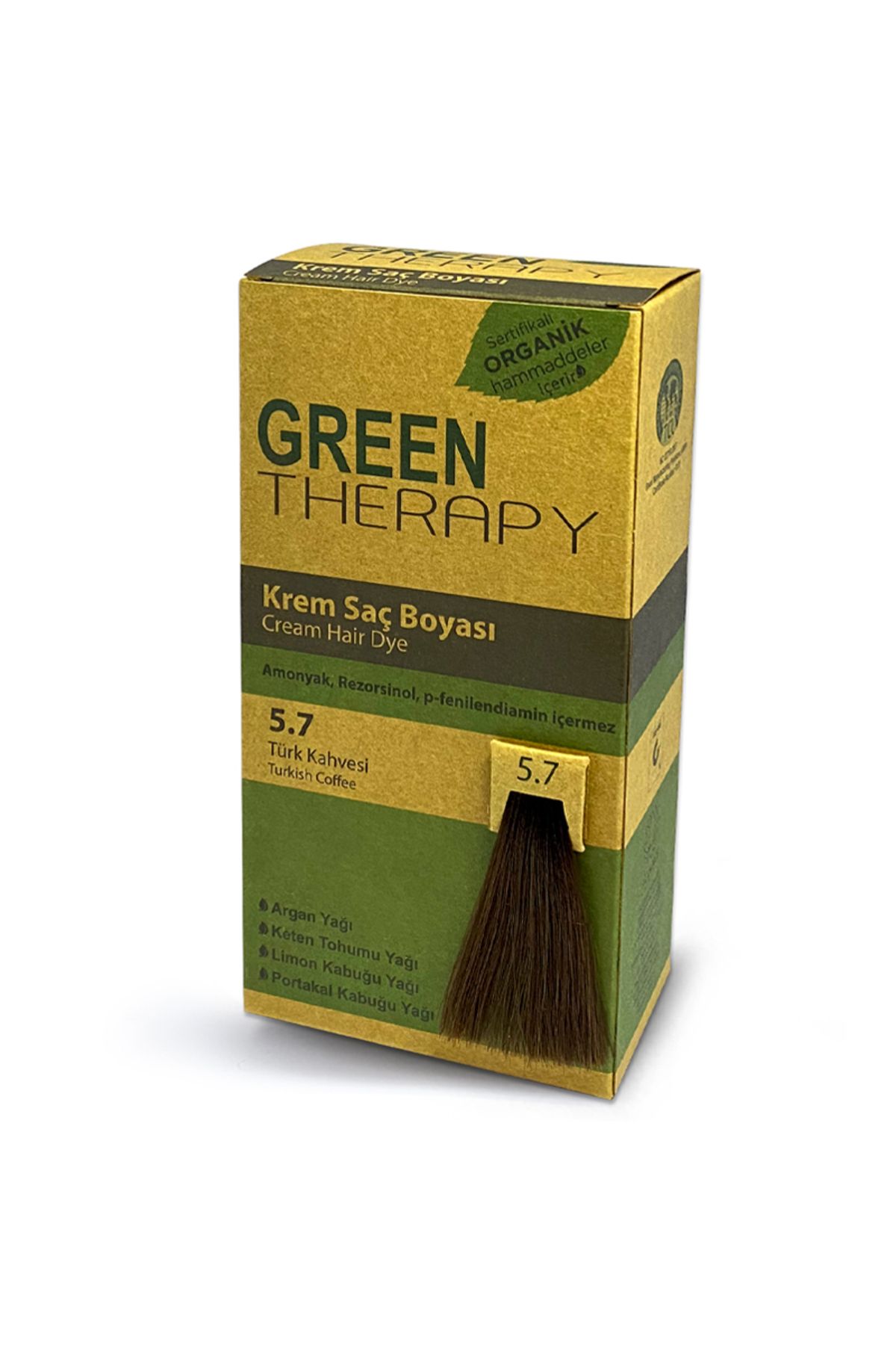 Green Therapy Cream Hair Dye 5.7 Turkish Brown N.Beauty135