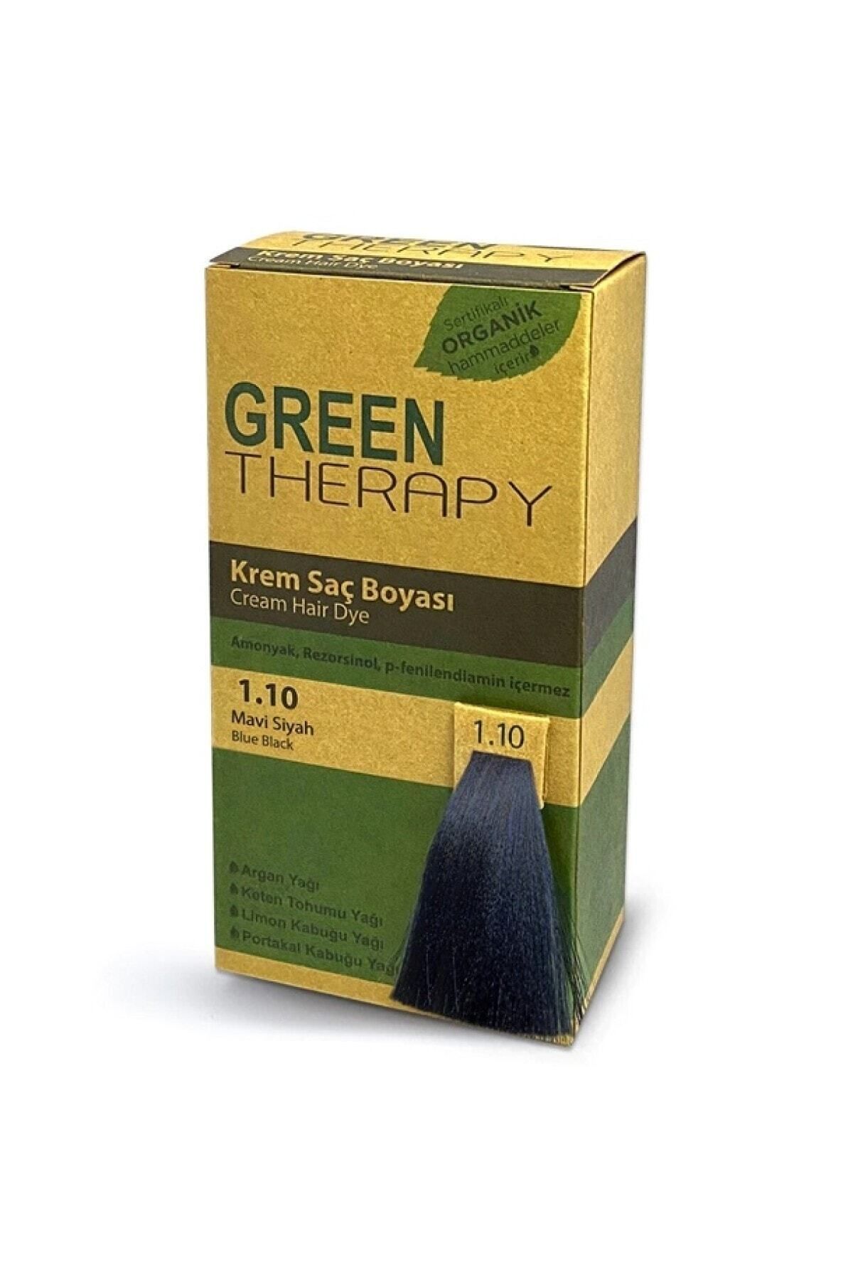 Green Therapy Cream Hair Dye 1.10 Blue Black N.Beauty145