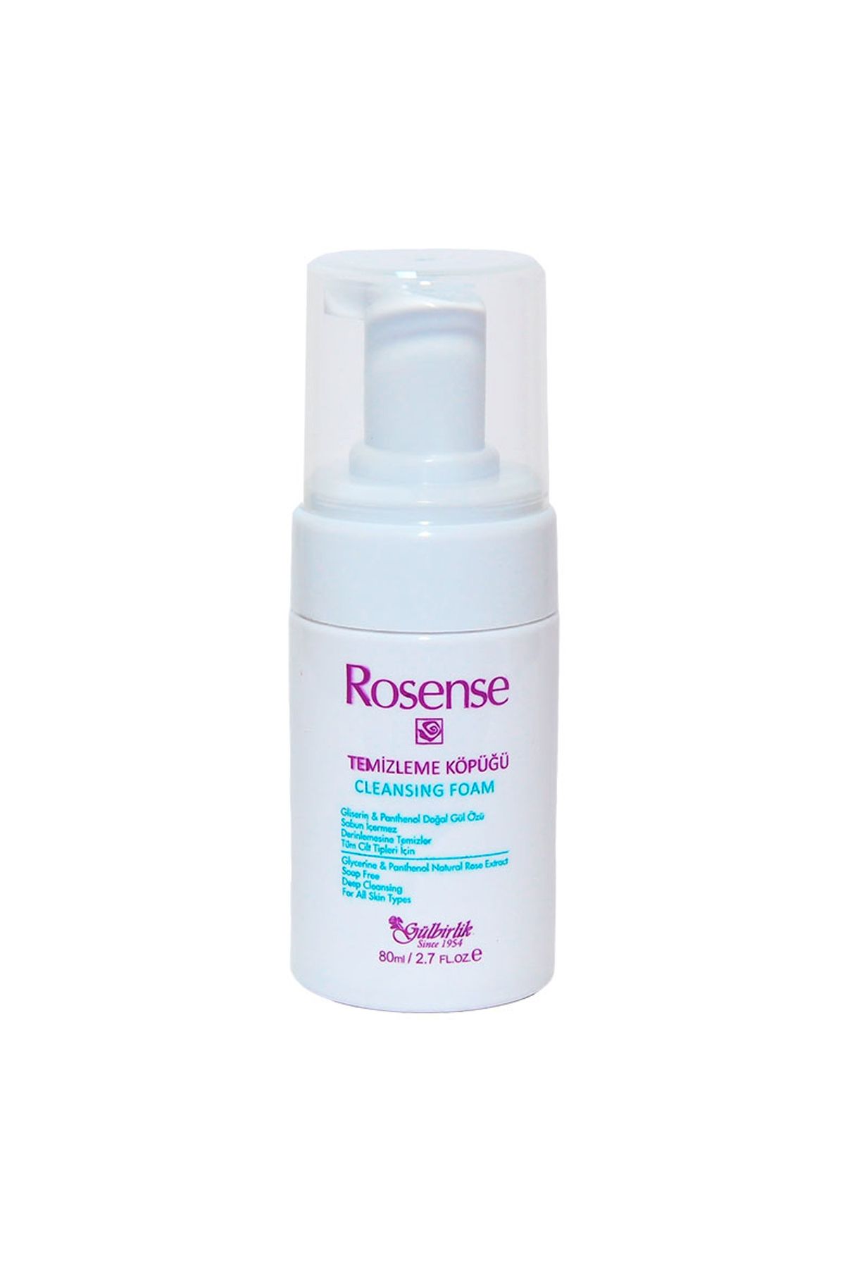 Rosense Yüz Temizleme Köpüğü Pantenol Gül Yağı Gliserinli 80 ML (Sabun İçermez)