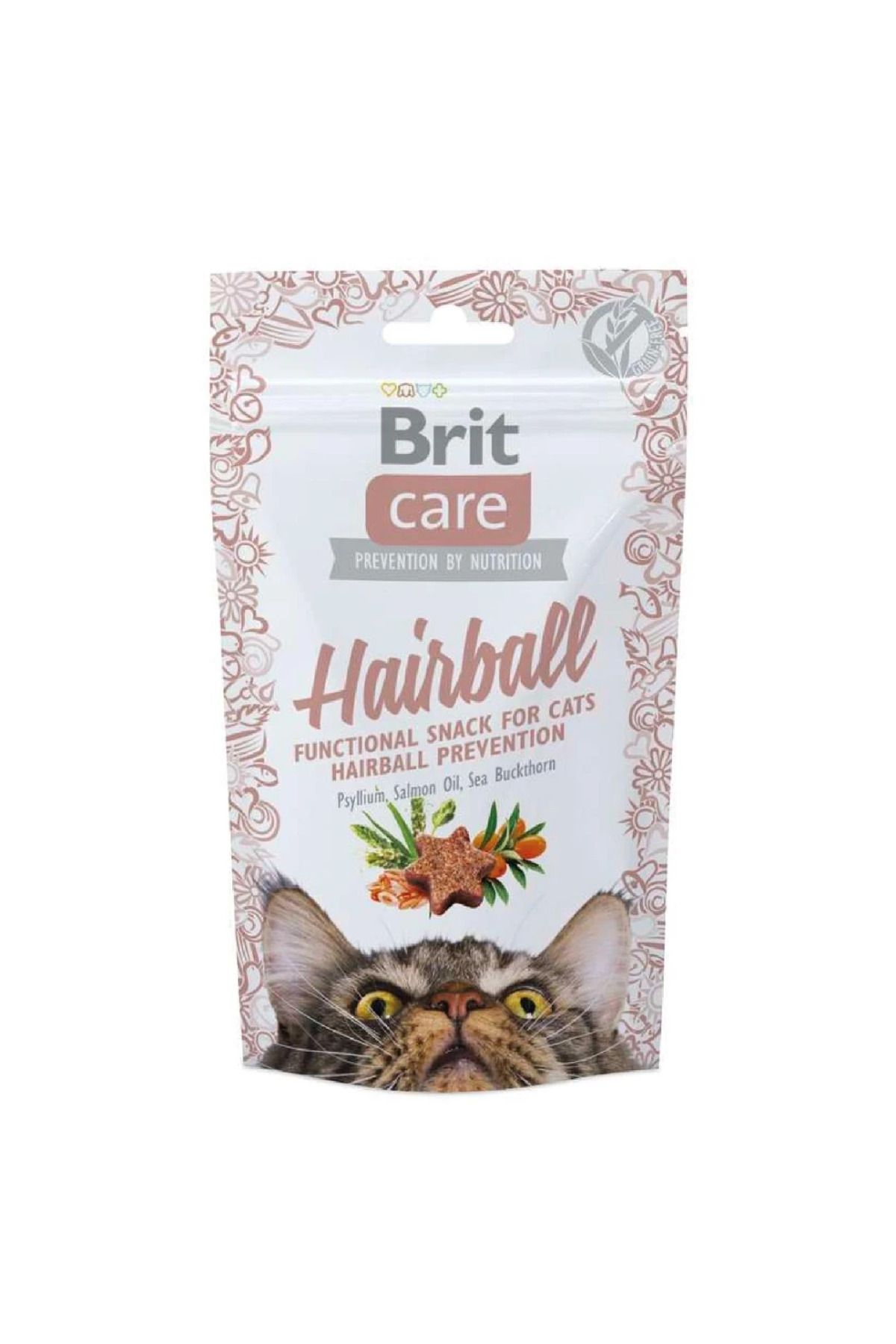 Brit Care Hairball Tüy Yumağı Önleyici Tahılsız Kedi Ödül Maması 50gr