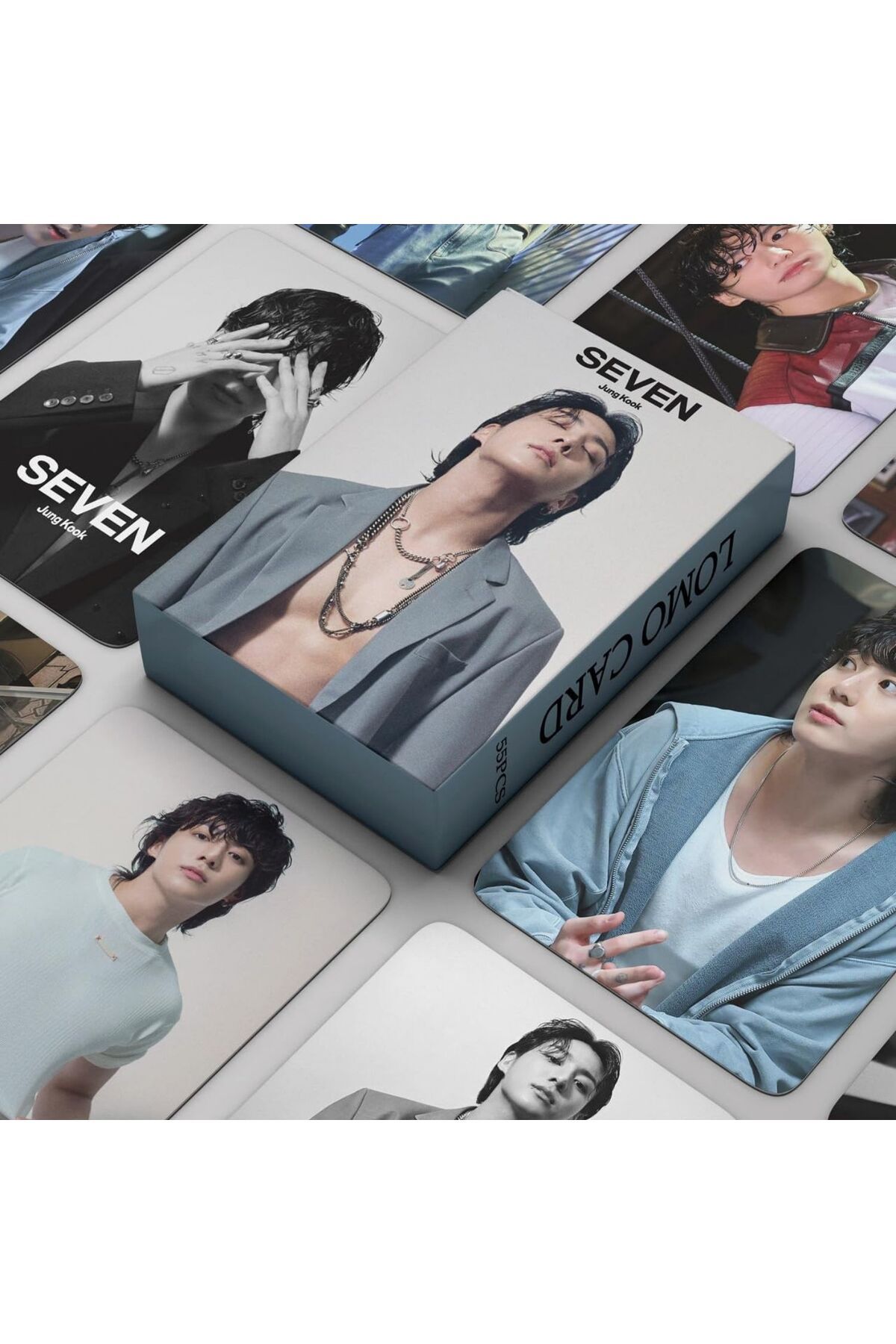 Kpop Dünyasi BTS Jungkook '' Seven '' Çift Yön Baskılı Lomo Card Seti